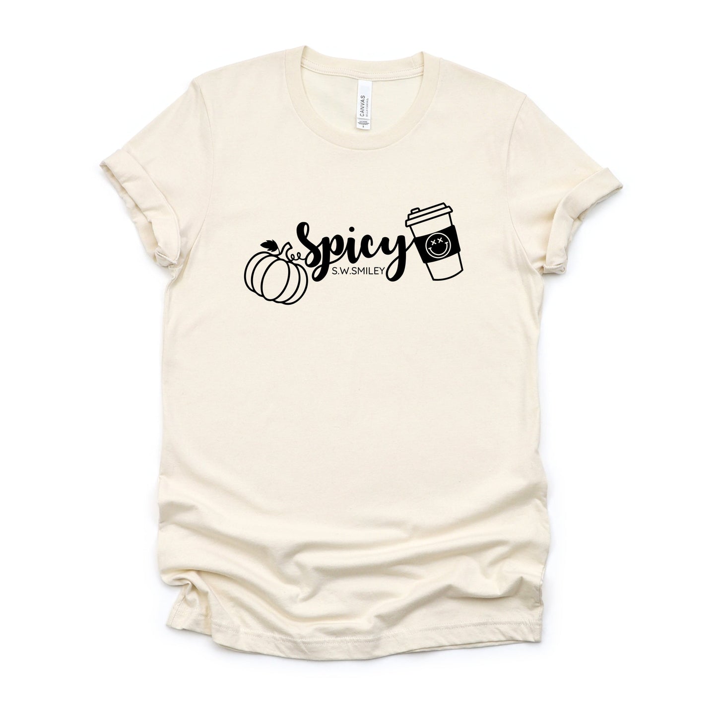 S.W.Smiley Spicy Pumpkin Spice - Women's Short Sleeve Graphic T-Shirt