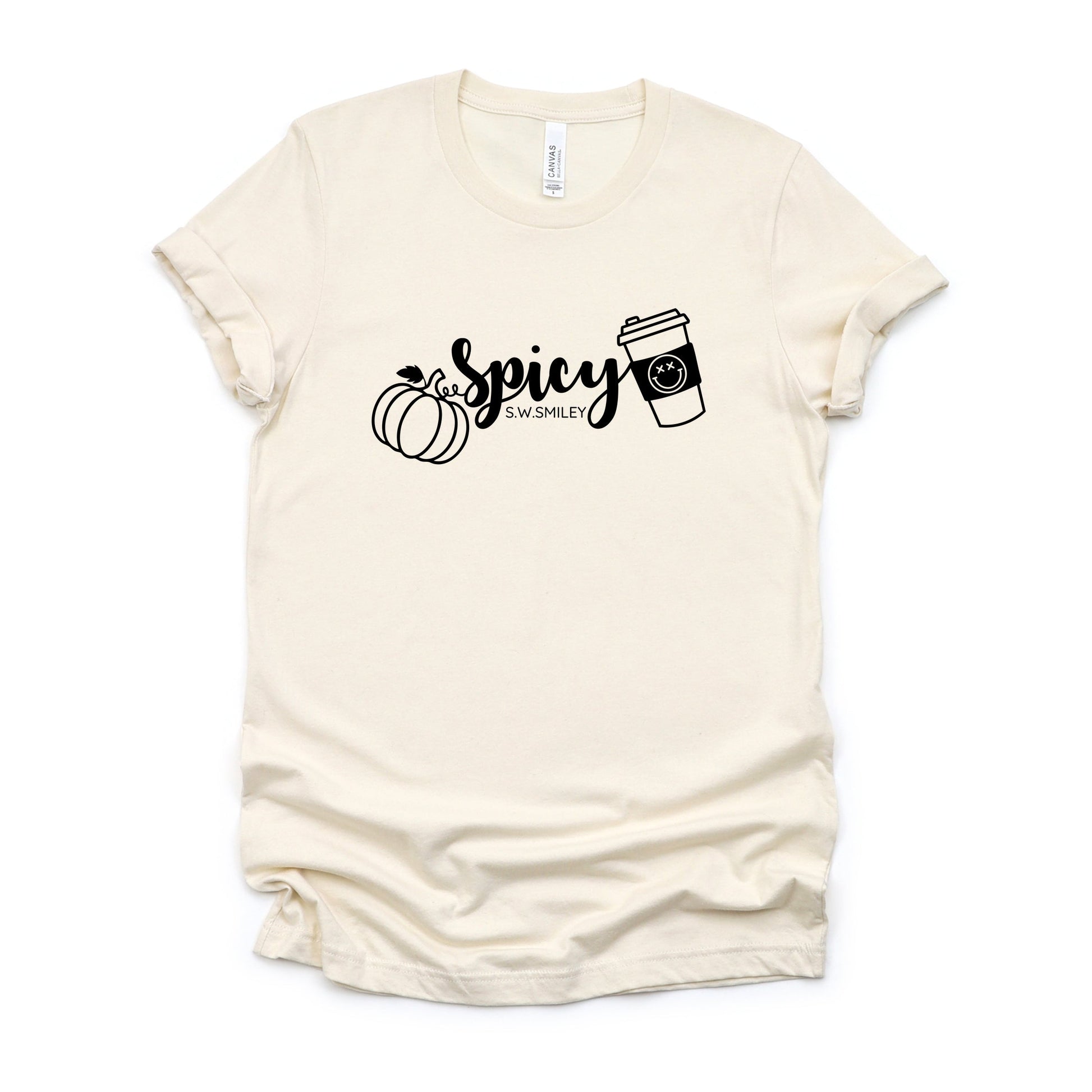 S.W.Smiley Spicy Pumpkin Spice - Women's Short Sleeve Graphic T-Shirt