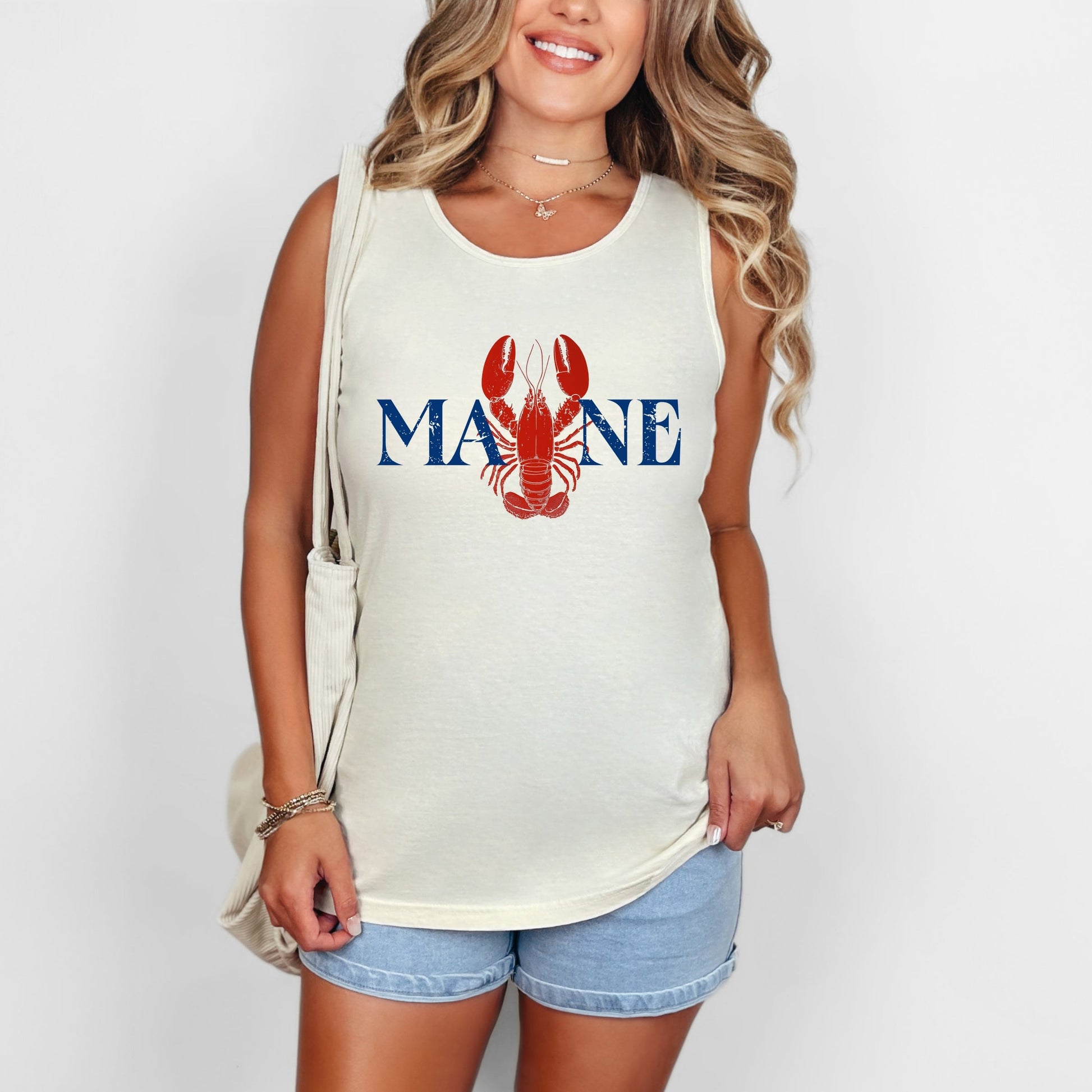 Maine Lobster - Women's Garment Dyed Graphic Tank Top
