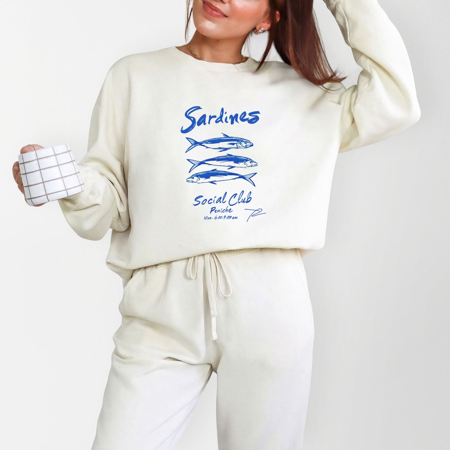 Sardines Social Club - Women's Lightweight Garment Dyed Sweatshirt