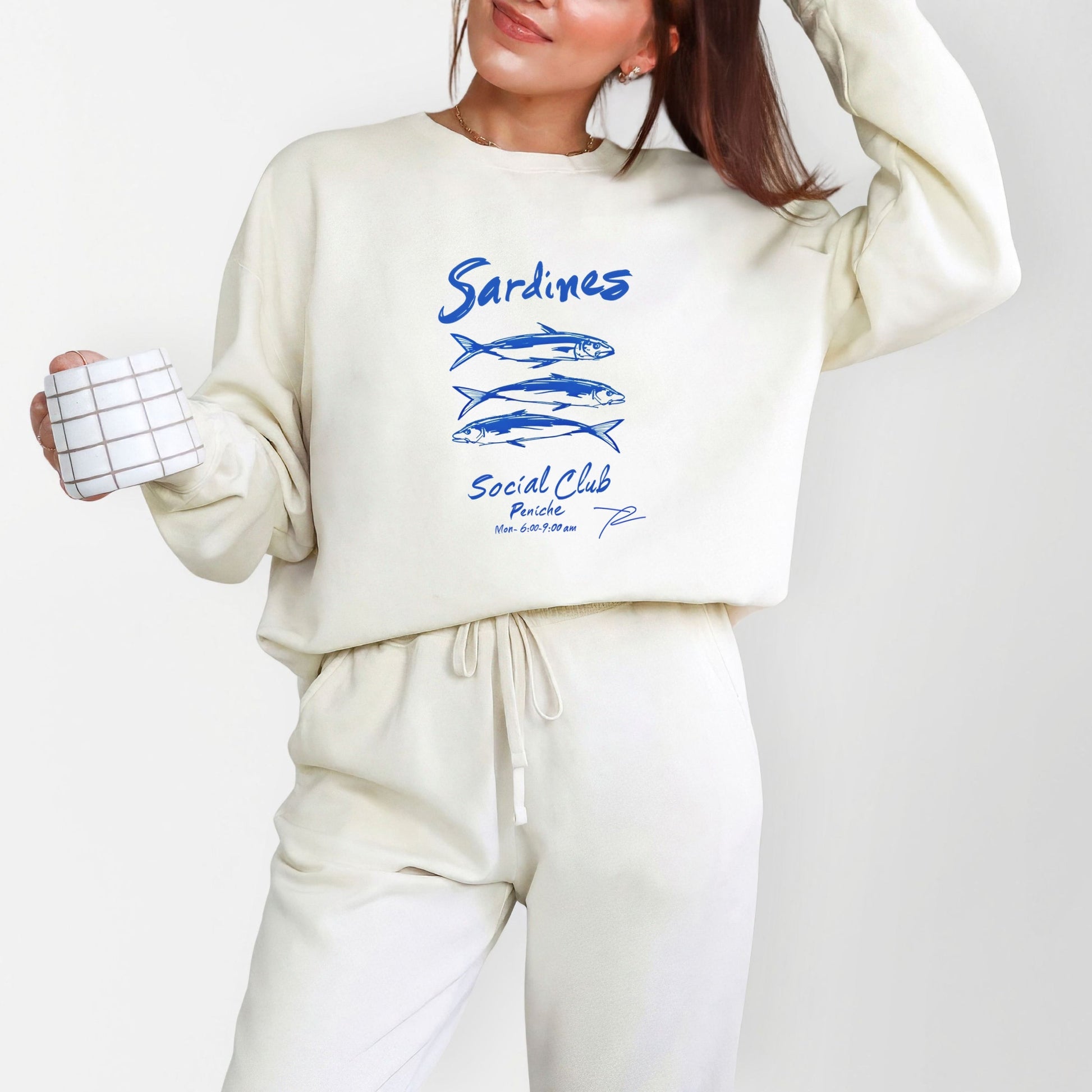 Sardines Social Club - Women's Lightweight Garment Dyed Sweatshirt