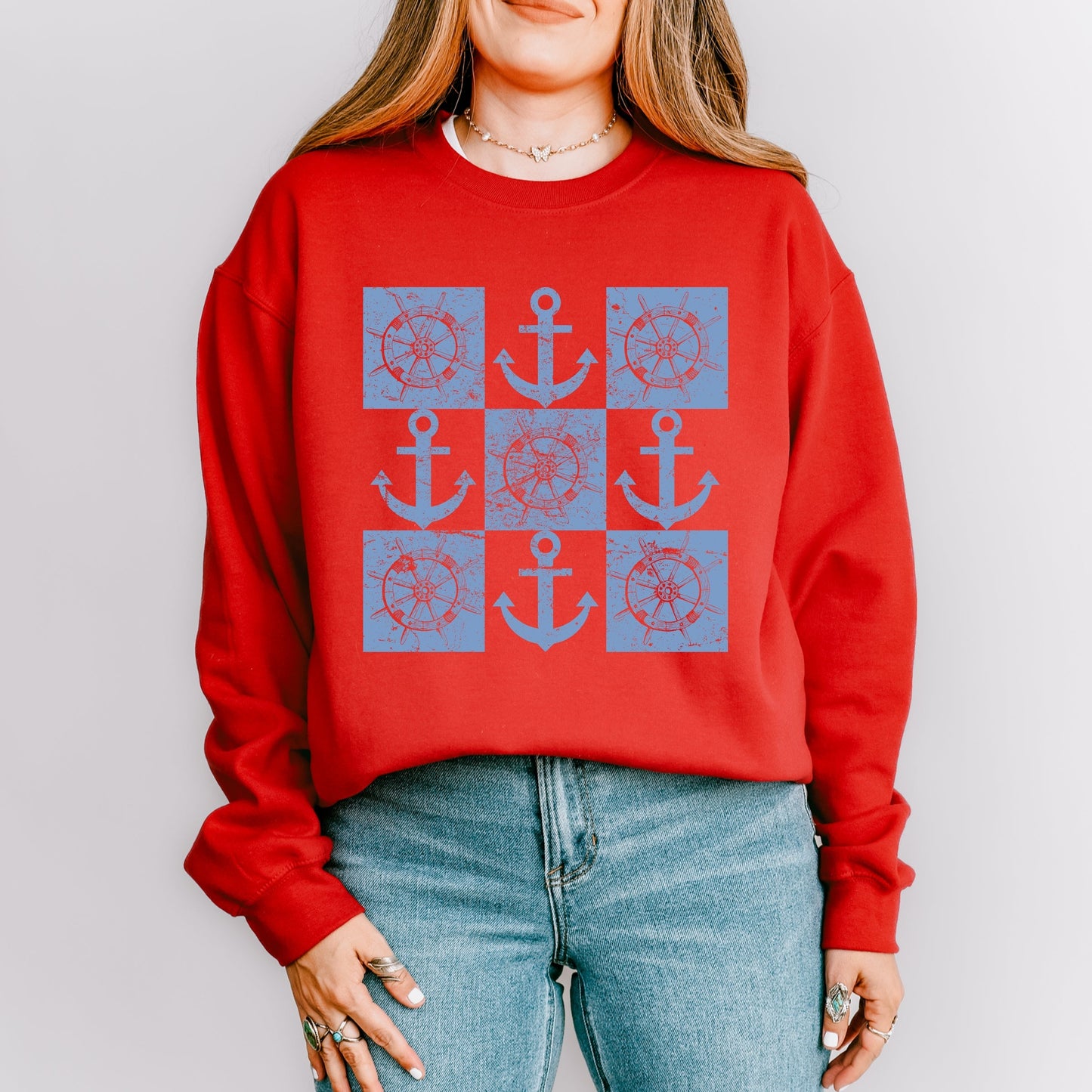 Anchor Wheel Grid - Women's Sweatshirt