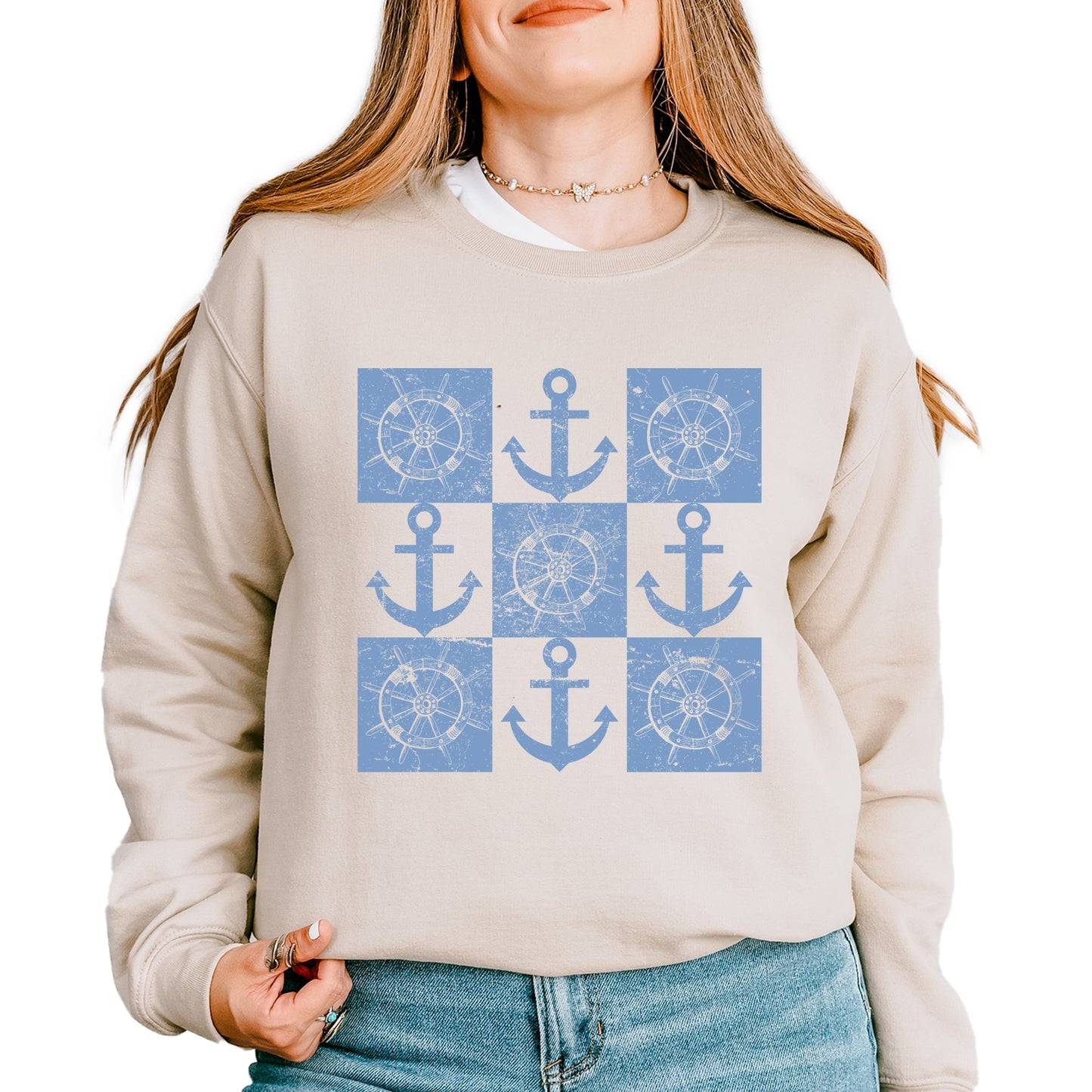 Anchor Wheel Grid - Women's Sweatshirt