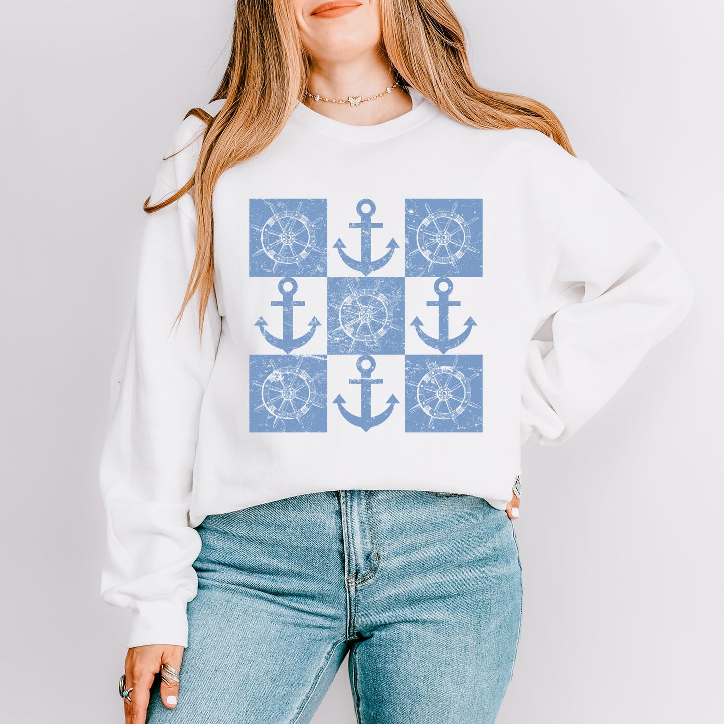 Anchor Wheel Grid - Women's Sweatshirt