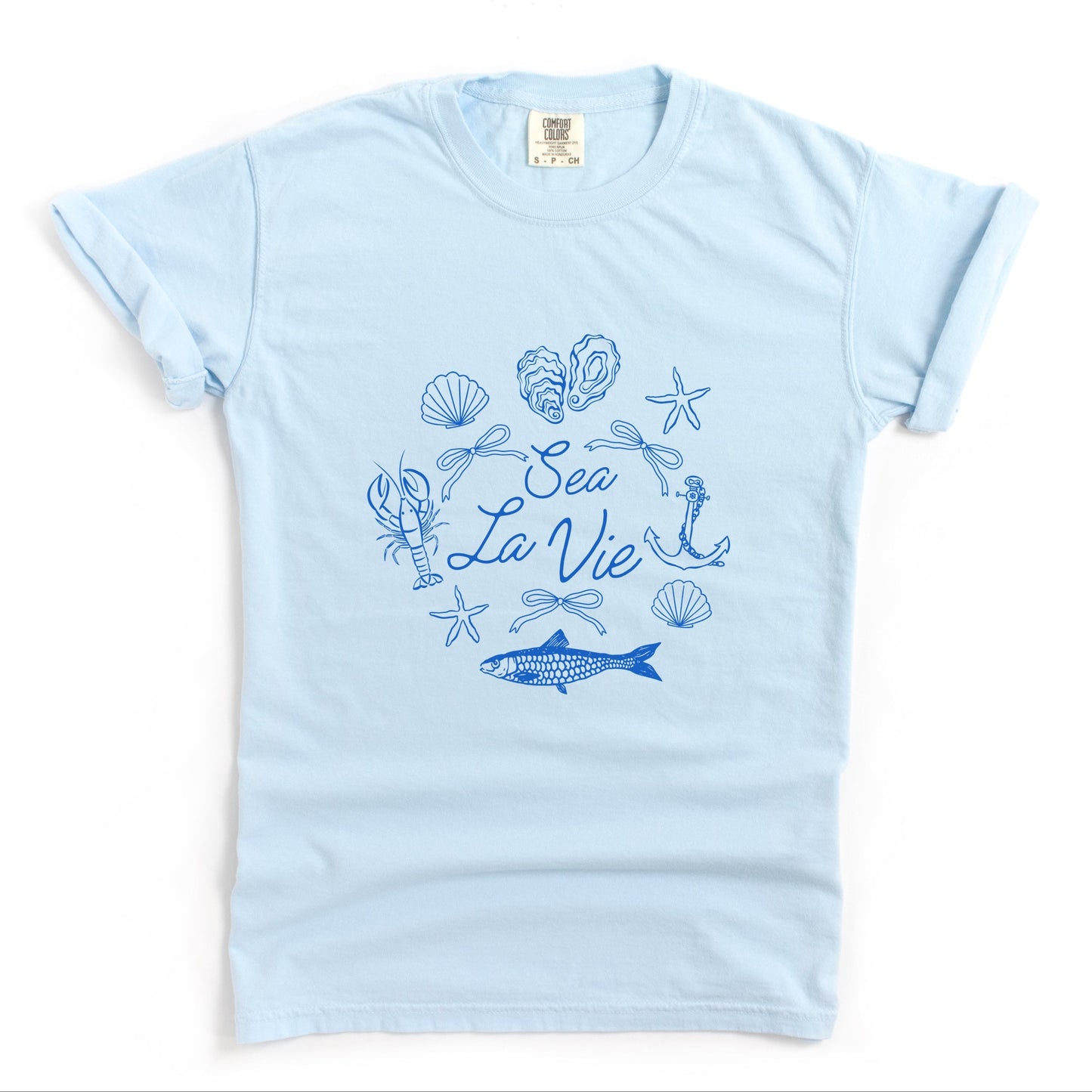 Sea La Vie Collage - Womens Garment Dyed Tee