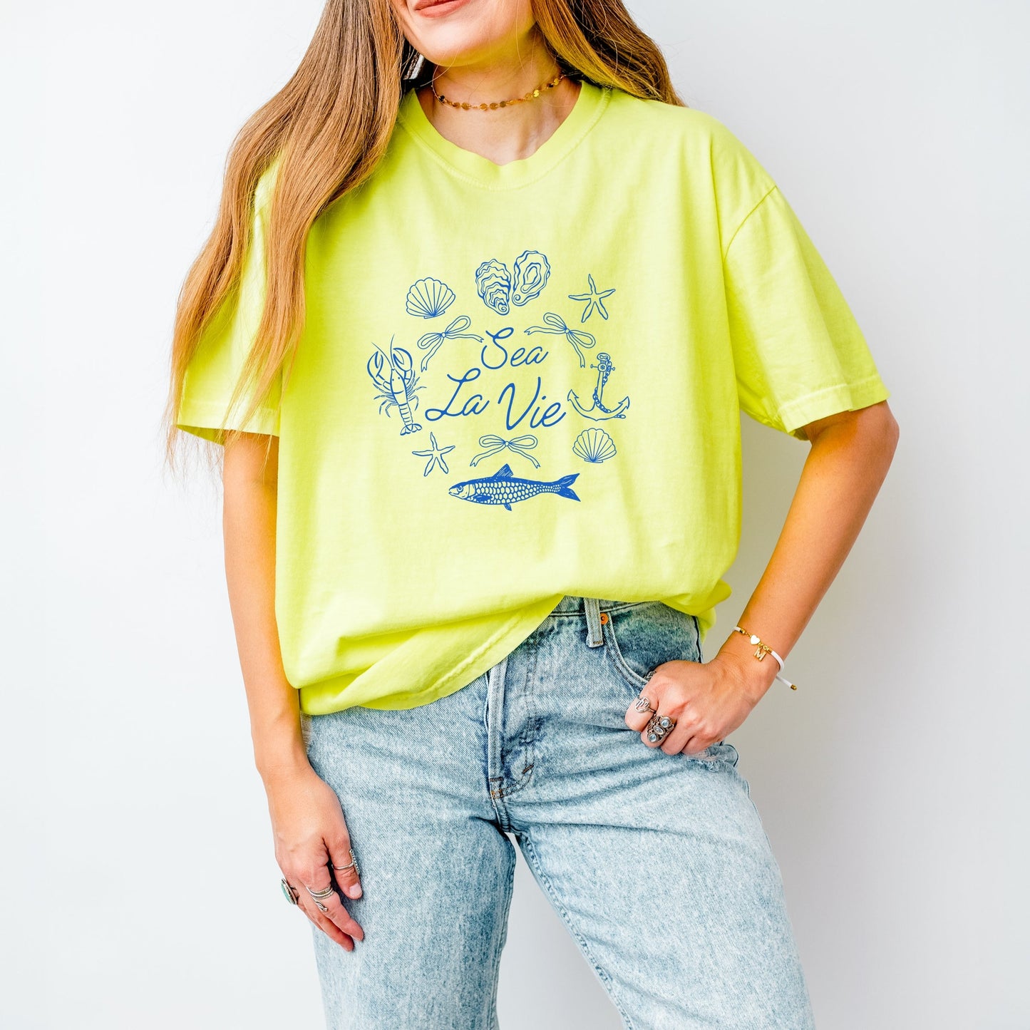 Sea La Vie Collage - Womens Garment Dyed Tee