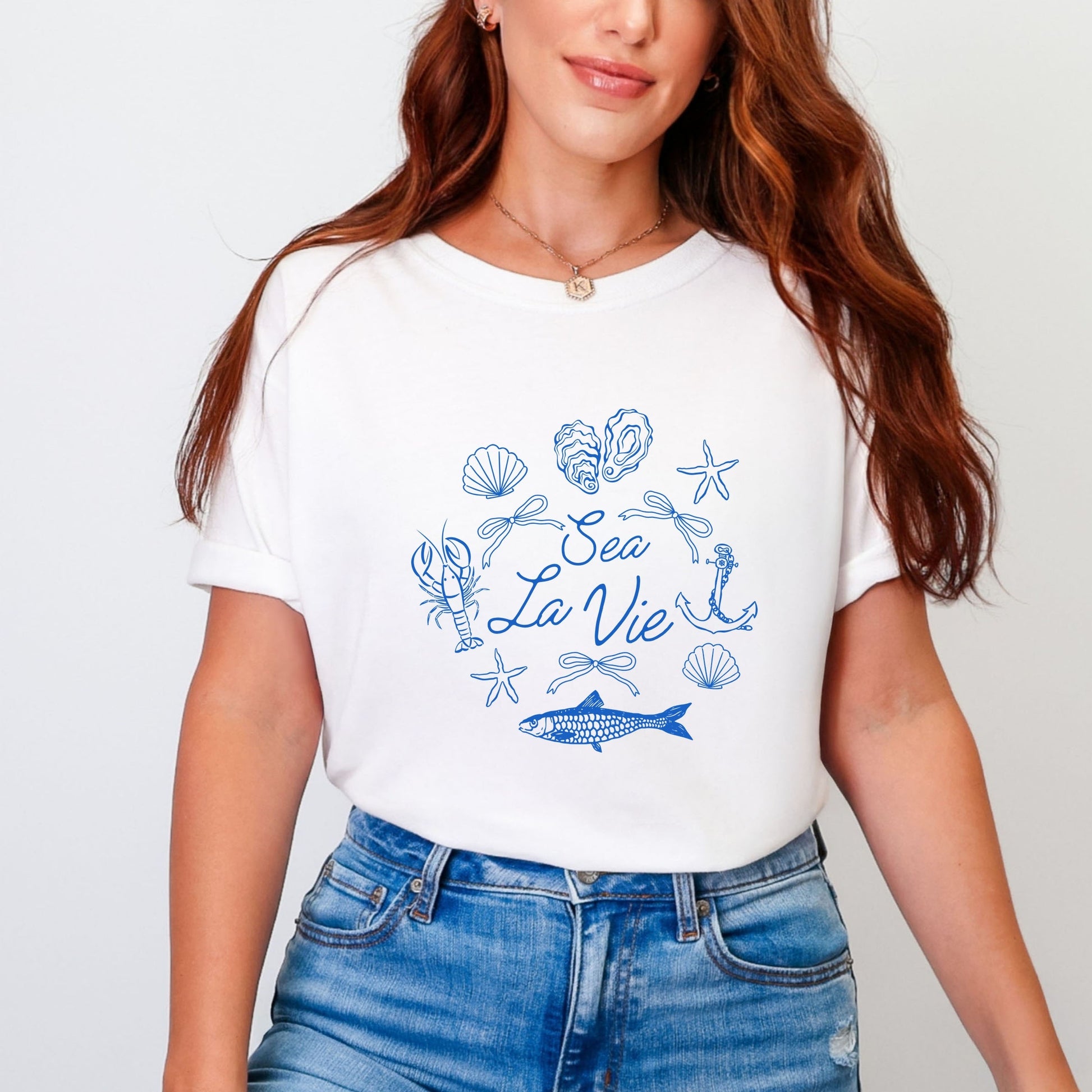 Sea La Vie Collage - Womens Garment Dyed Tee