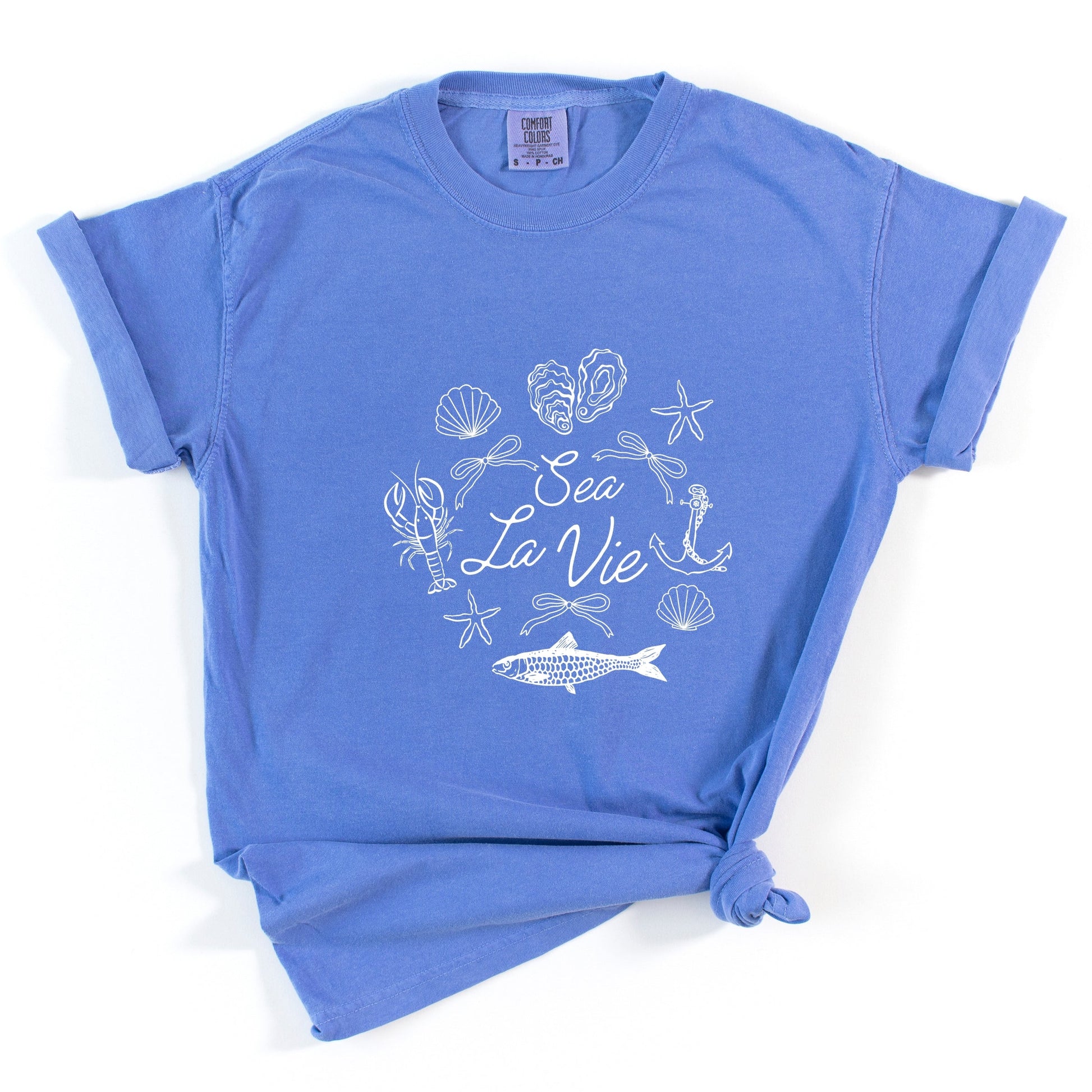 Sea La Vie Collage - Women's Garment Dyed Graphic T-Shirt