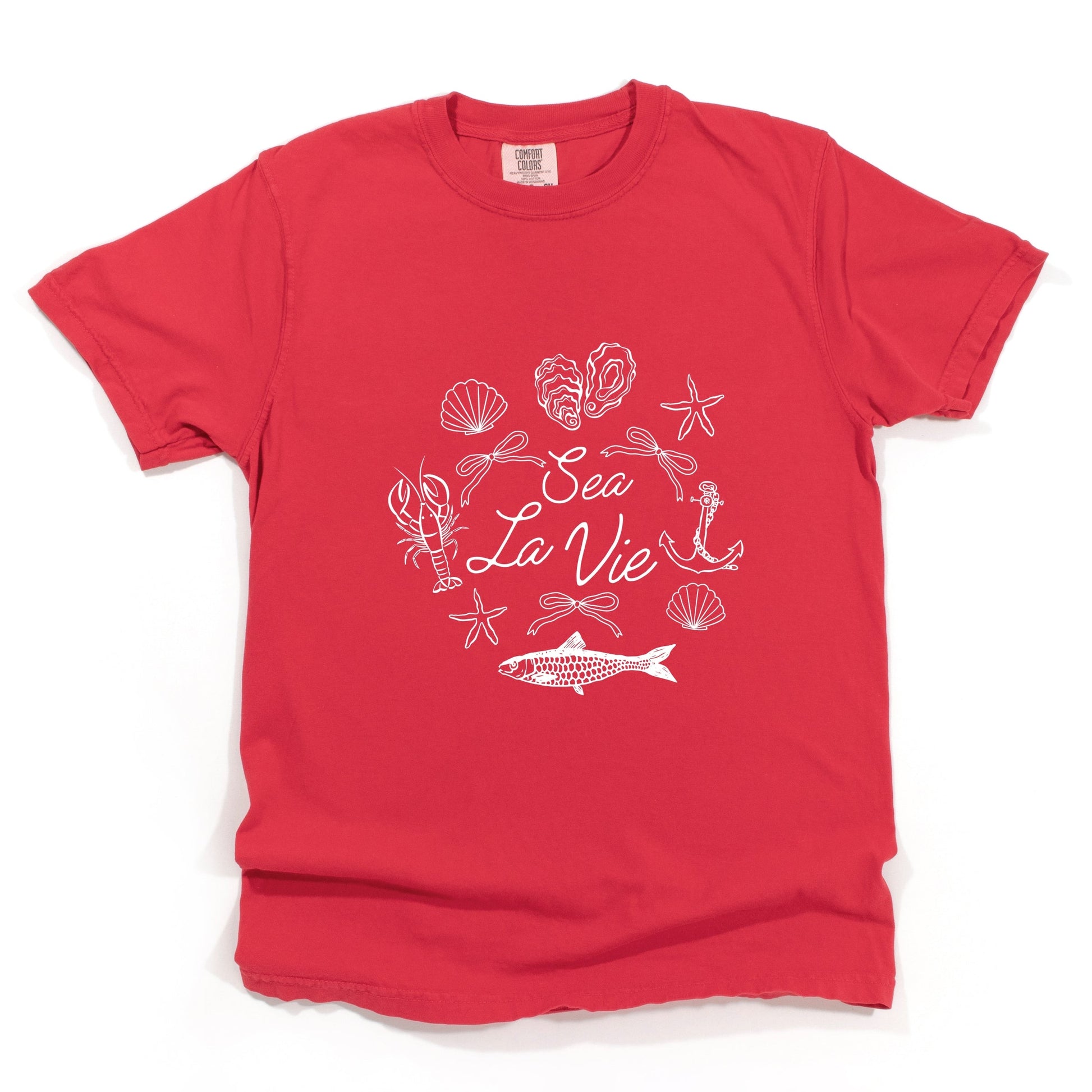 Sea La Vie Collage - Women's Garment Dyed Graphic T-Shirt