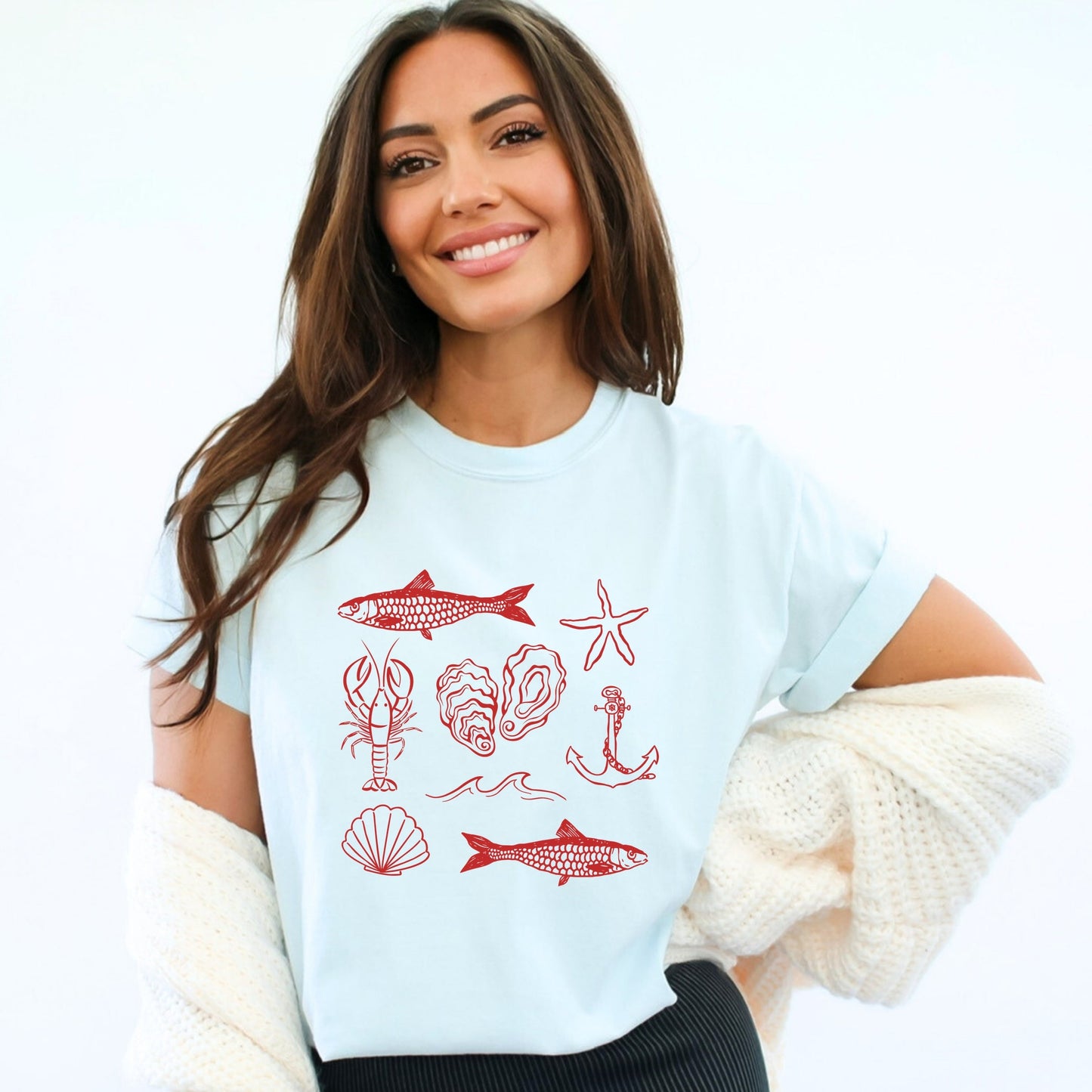 Fisherman Collage - Women's Garment Dyed Tee