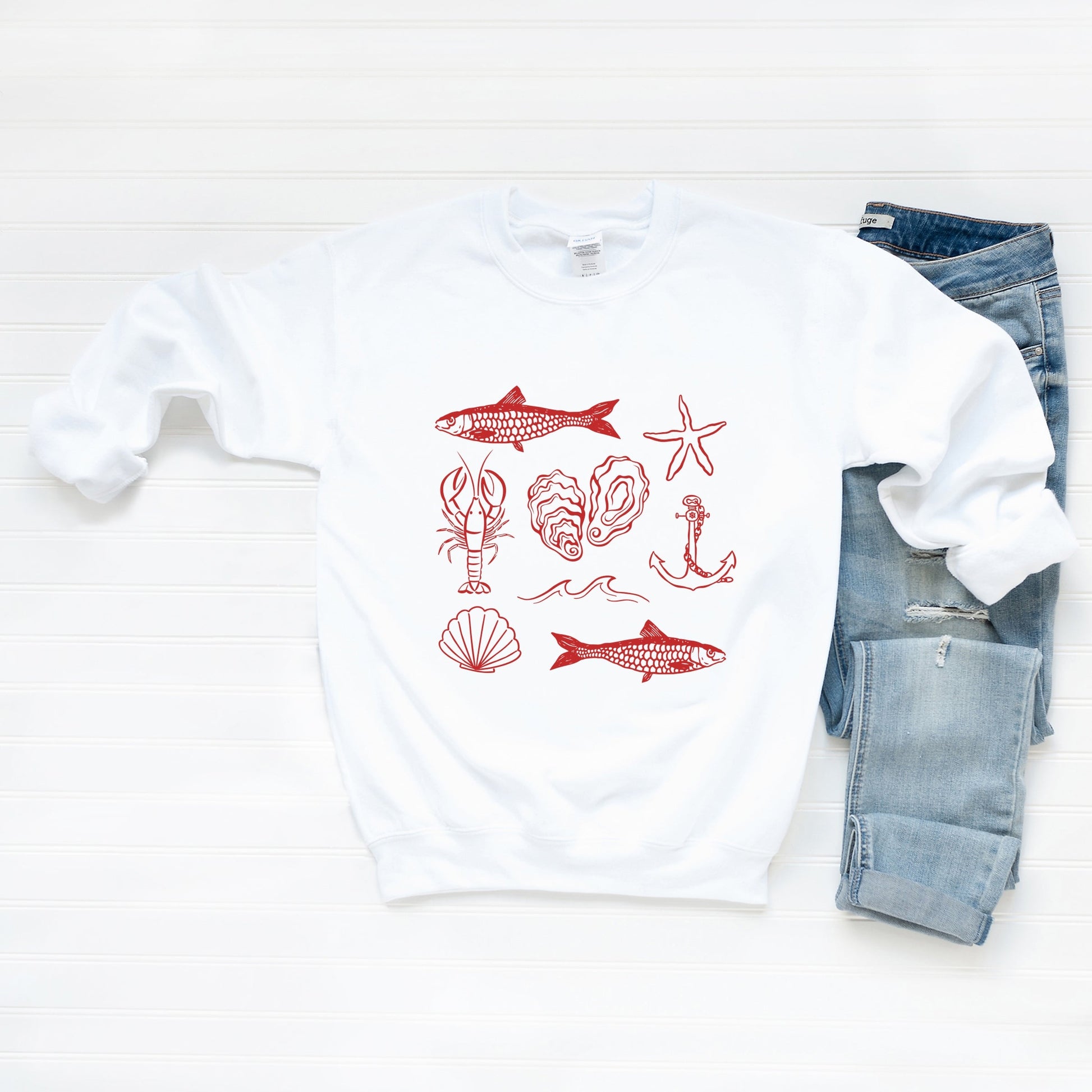 Fisherman Collage -  Womens Sweatshirt