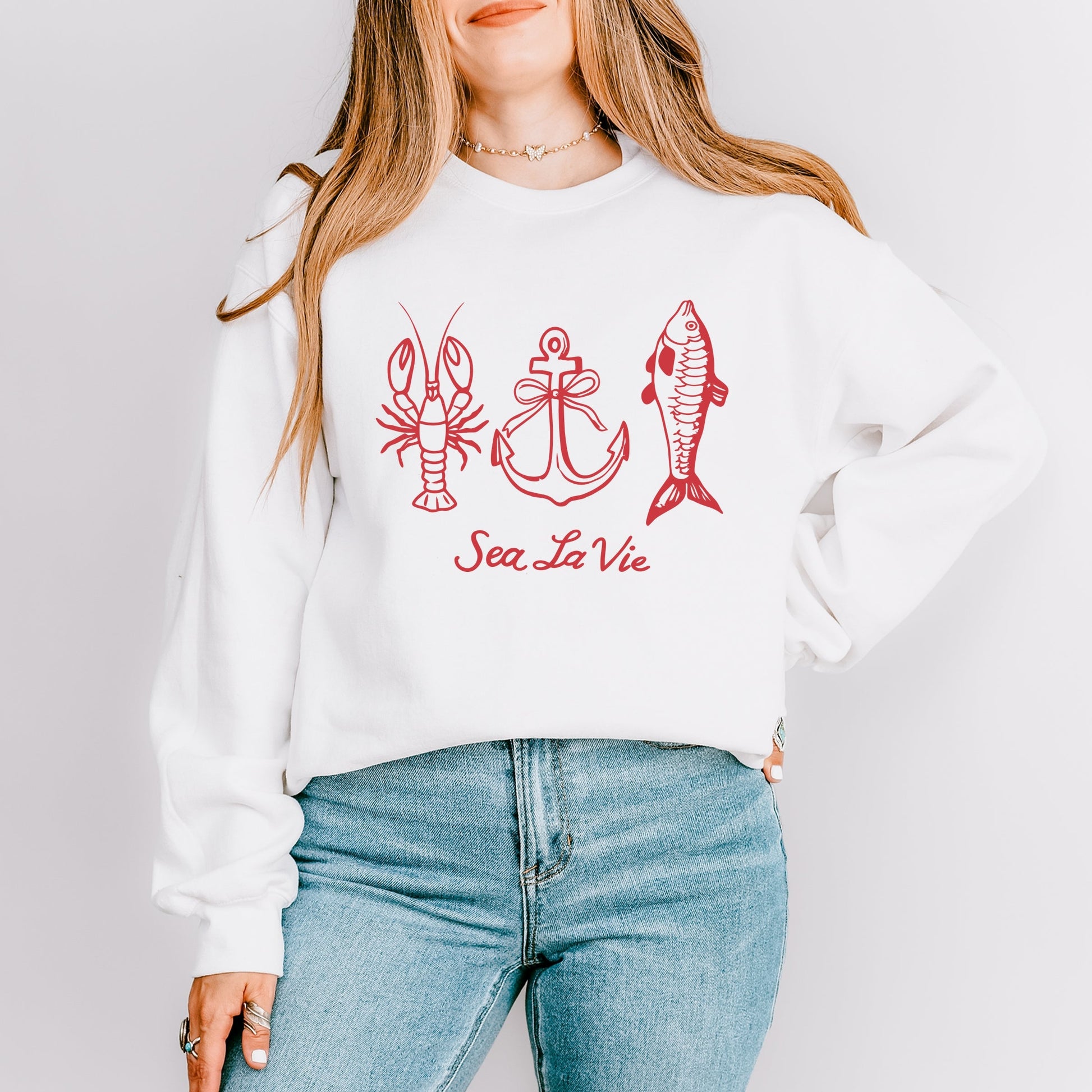 Sea La Vie 3 Across -  Womens Sweatshirt