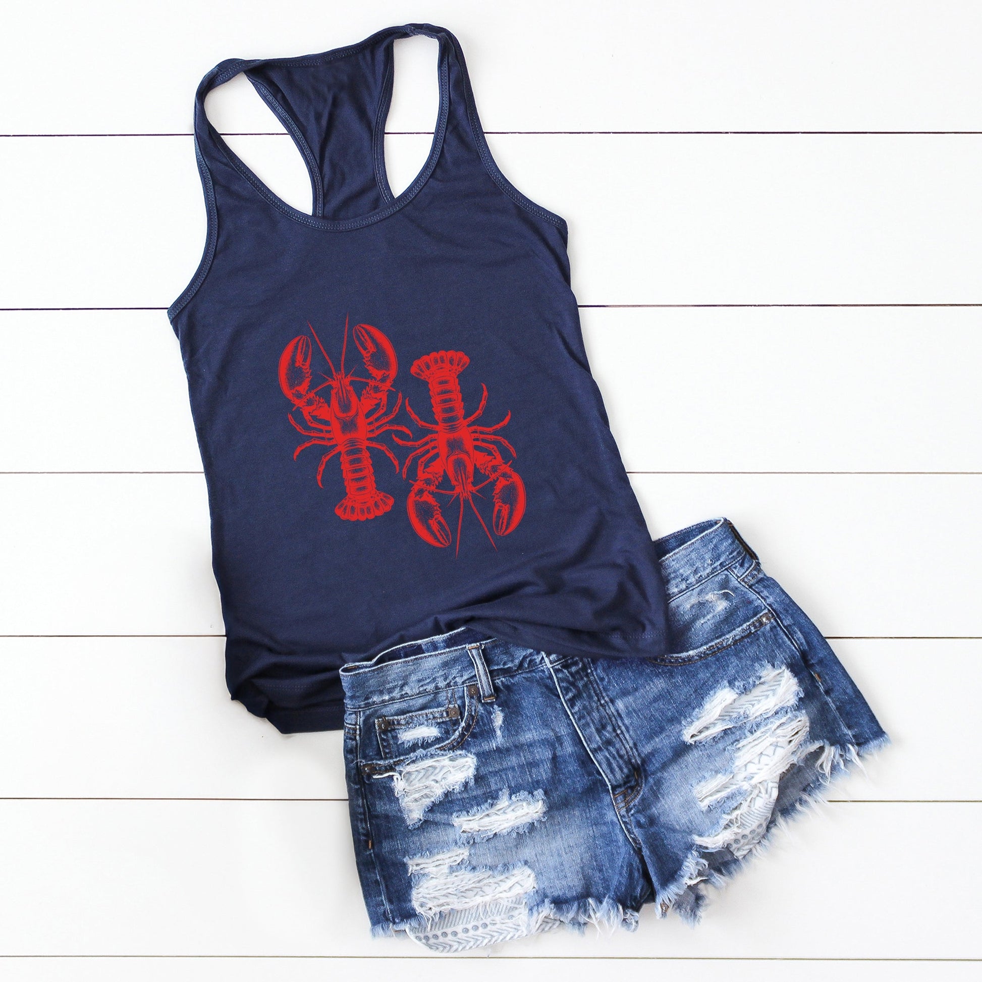 Two Lobsters - Womens Racerback Tank