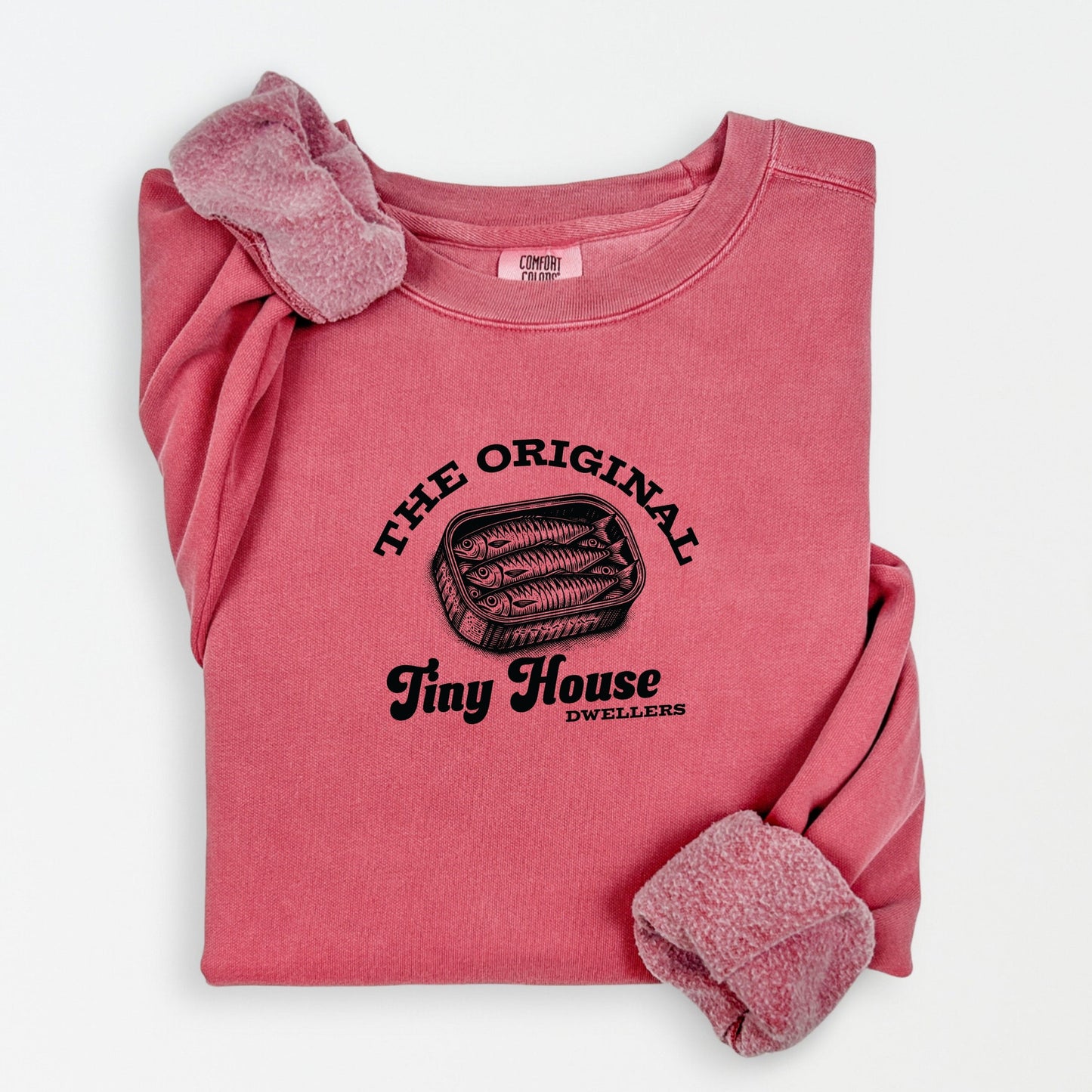 Original Tiny House Dwellers - Womens Lightweight Garment Dyed Sweatshirt