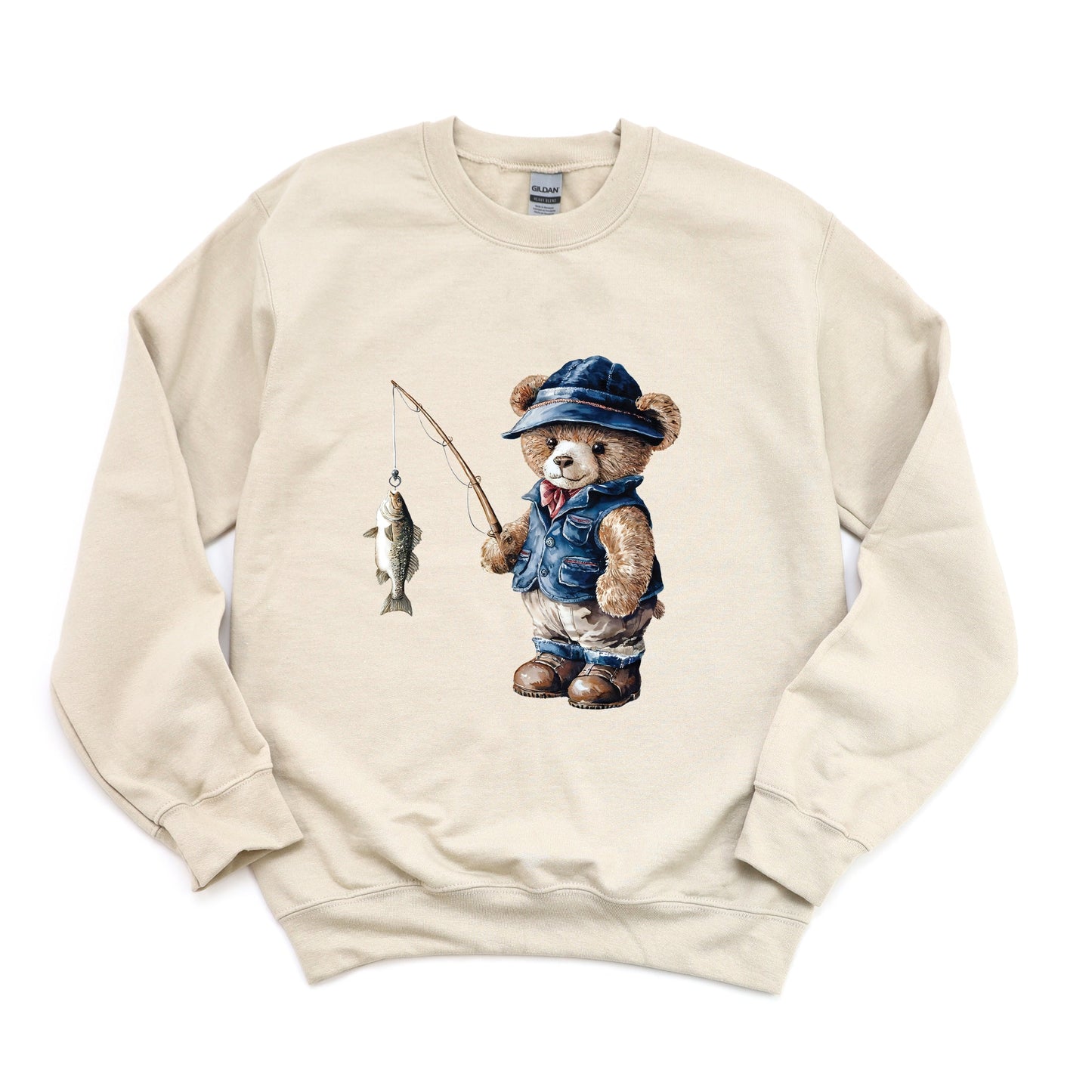 Teddy Bear Fisherman -  Womens Sweatshirt