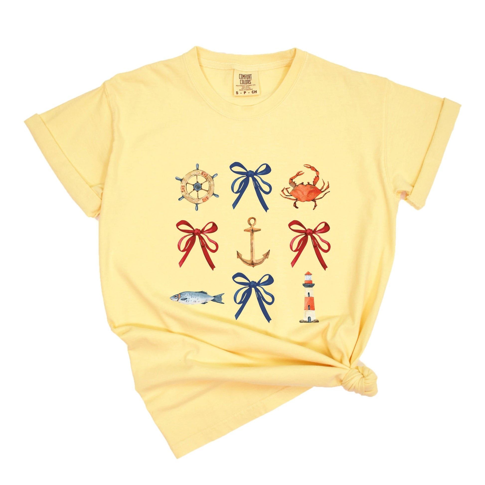 Coquette Nautical Collage - Womens Garment Dyed Tee