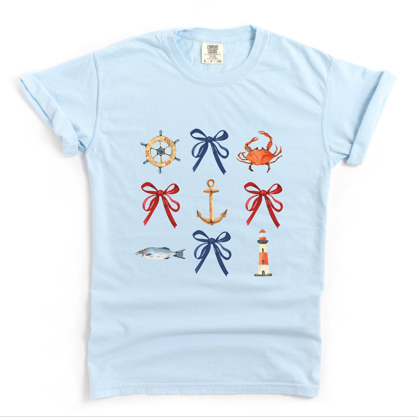 Coquette Nautical Collage - Women's Garment Dyed Tee
