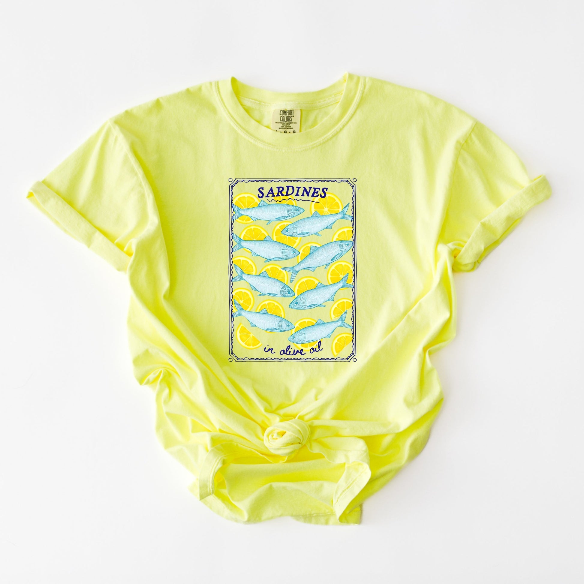 Sardines In Olive Oil - Women's Garment Dyed Graphic T-Shirt