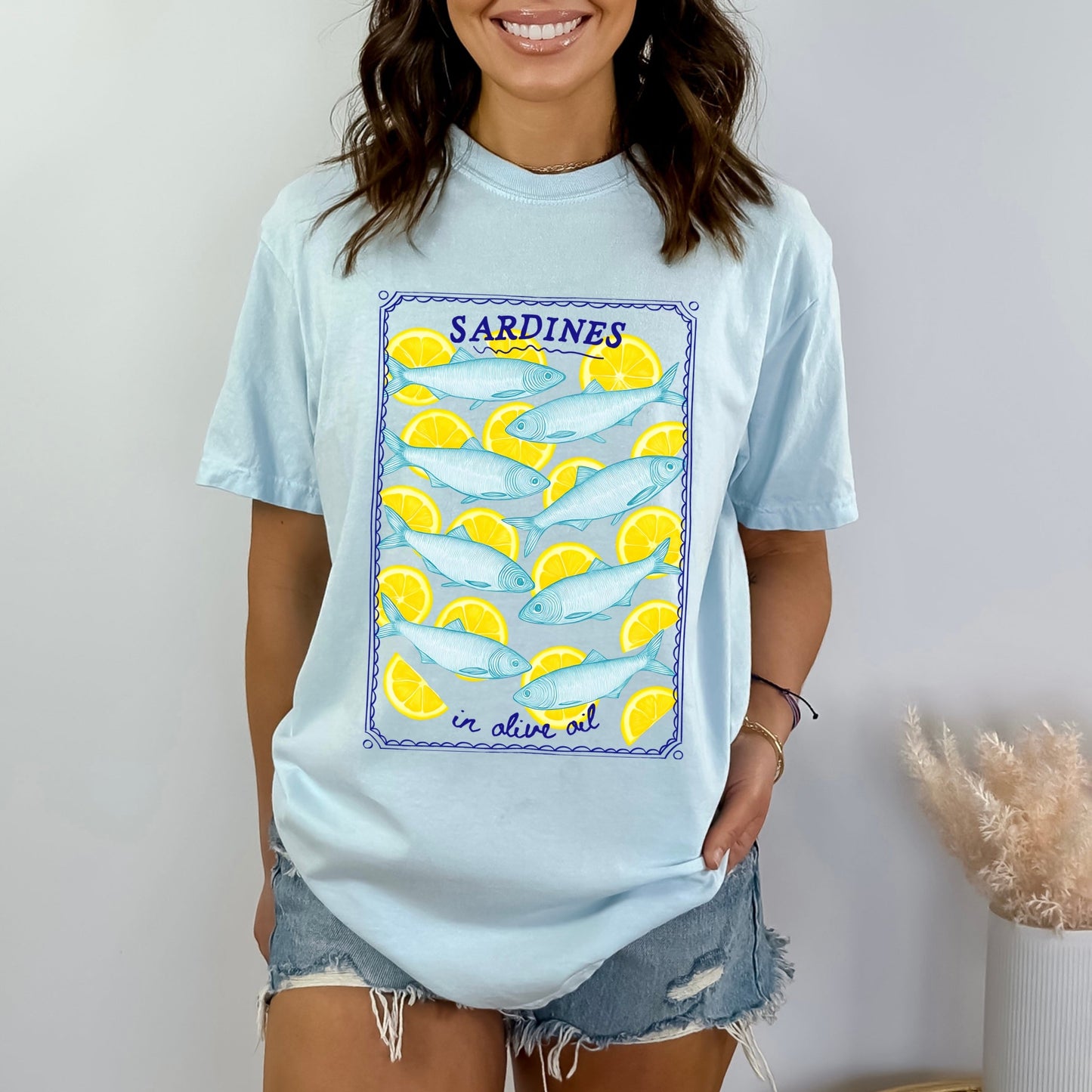 Sardines In Olive Oil - Women's Garment Dyed Graphic T-Shirt
