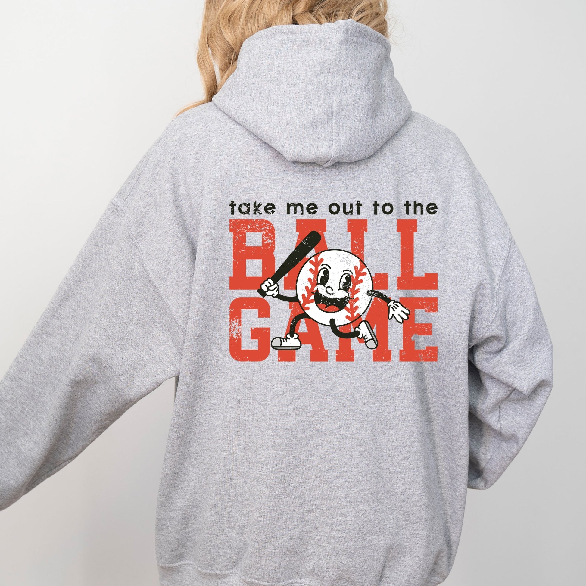 Take Me Out To The Ball Game Distressed  - Womens Hoodie