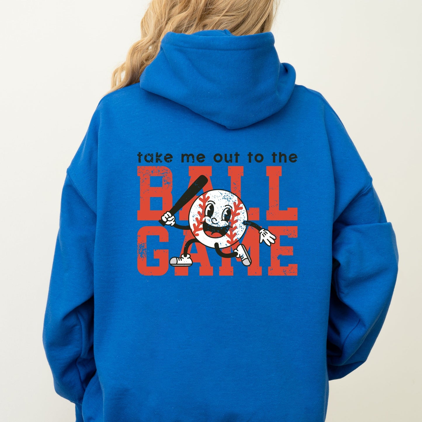 Take Me Out To The Ball Game Distressed - Women's Hoodie
