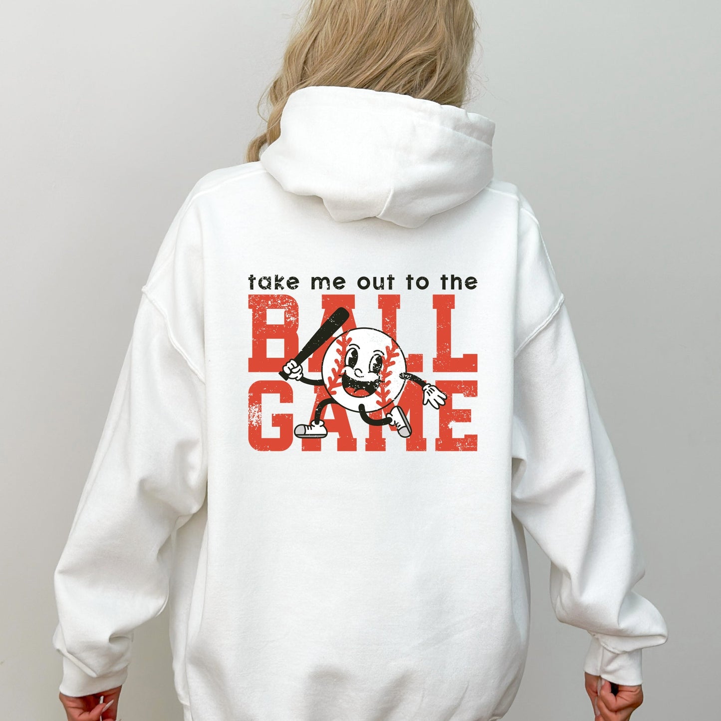 Take Me Out To The Ball Game Distressed - Women's Hoodie