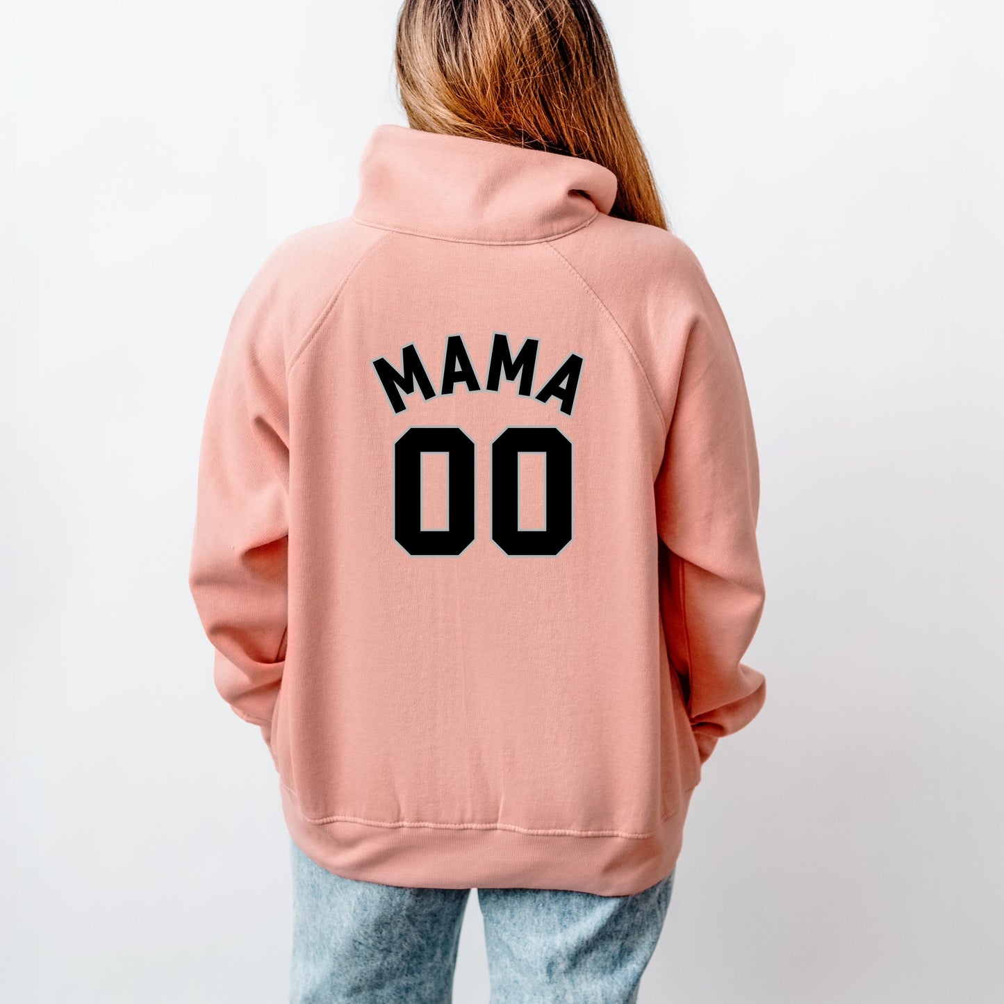 Mama Jersey Heart - Women's Quarter Zip Fleece