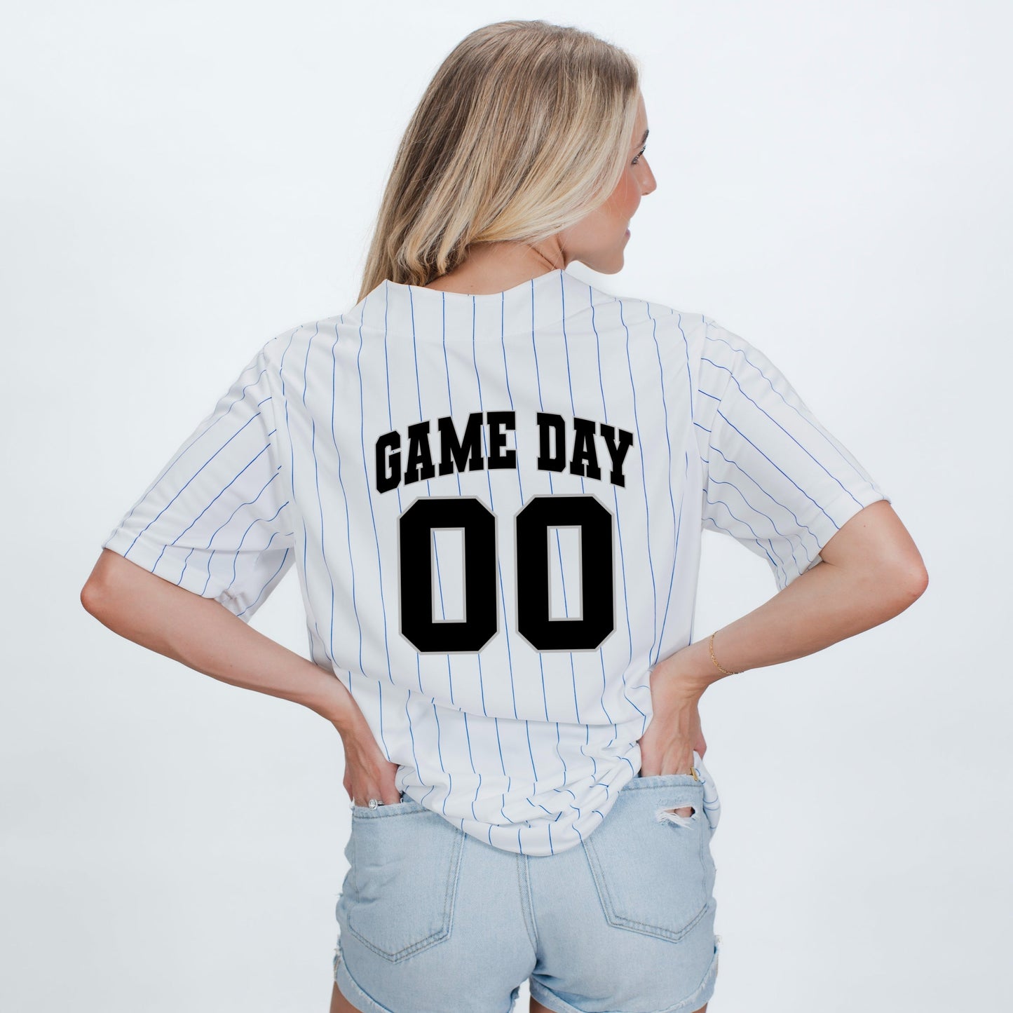 Game Day Baseball Jersey - Striped Baseball Jersey