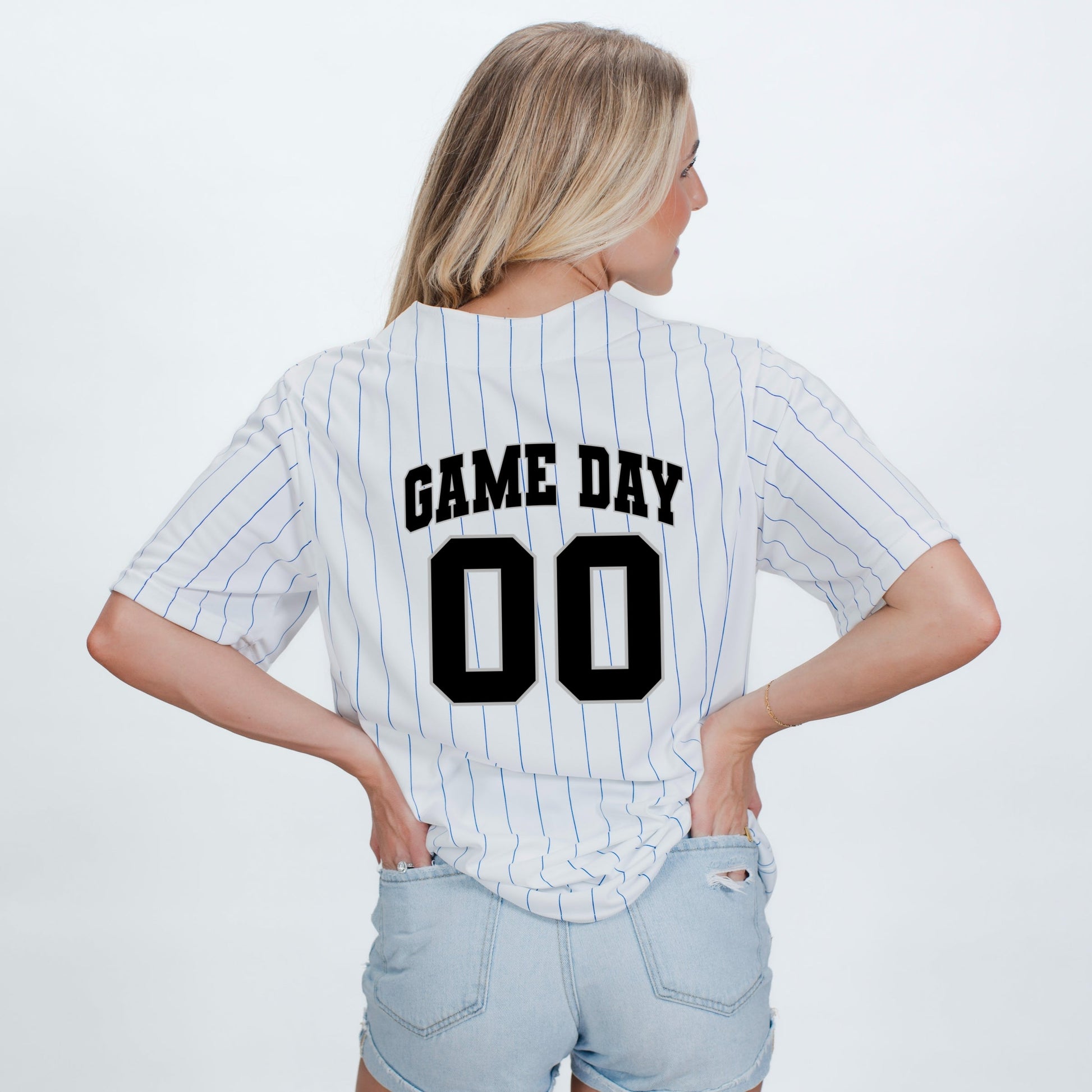 Game Day Baseball Jersey - Striped Baseball Jersey