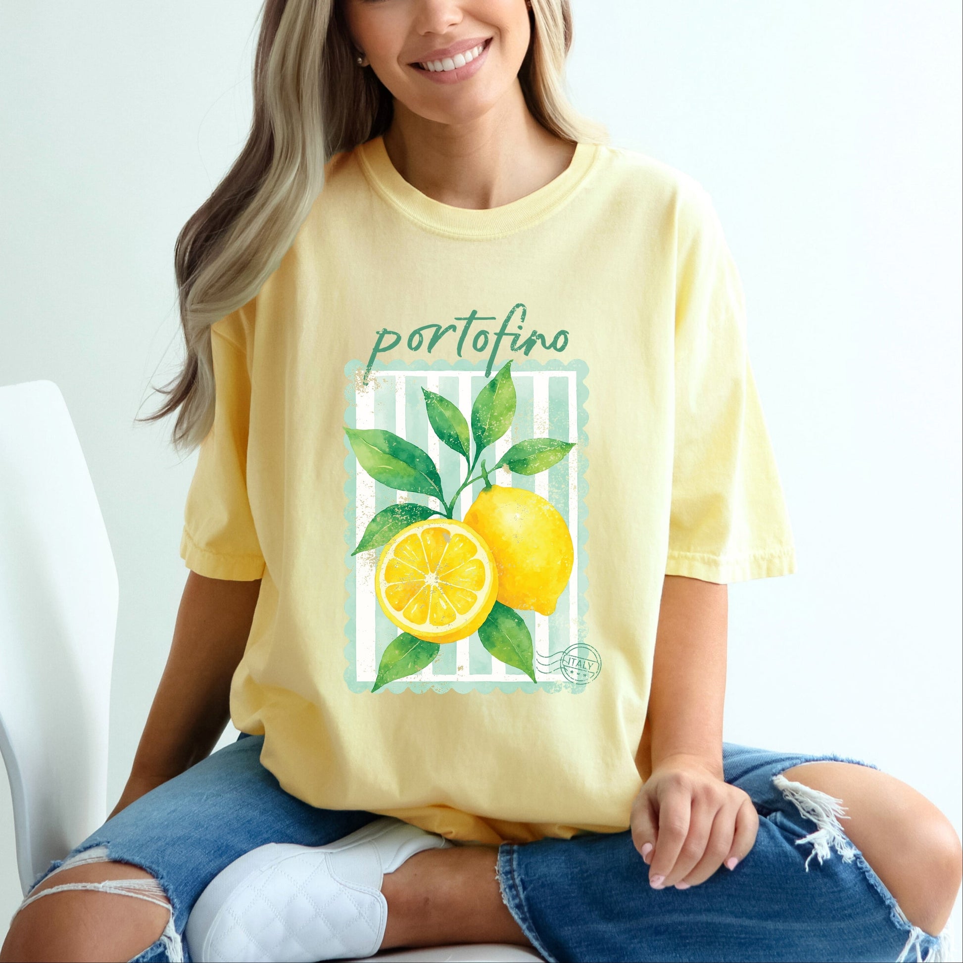 Portofino Italy Lemon - Garment Dyed Tee