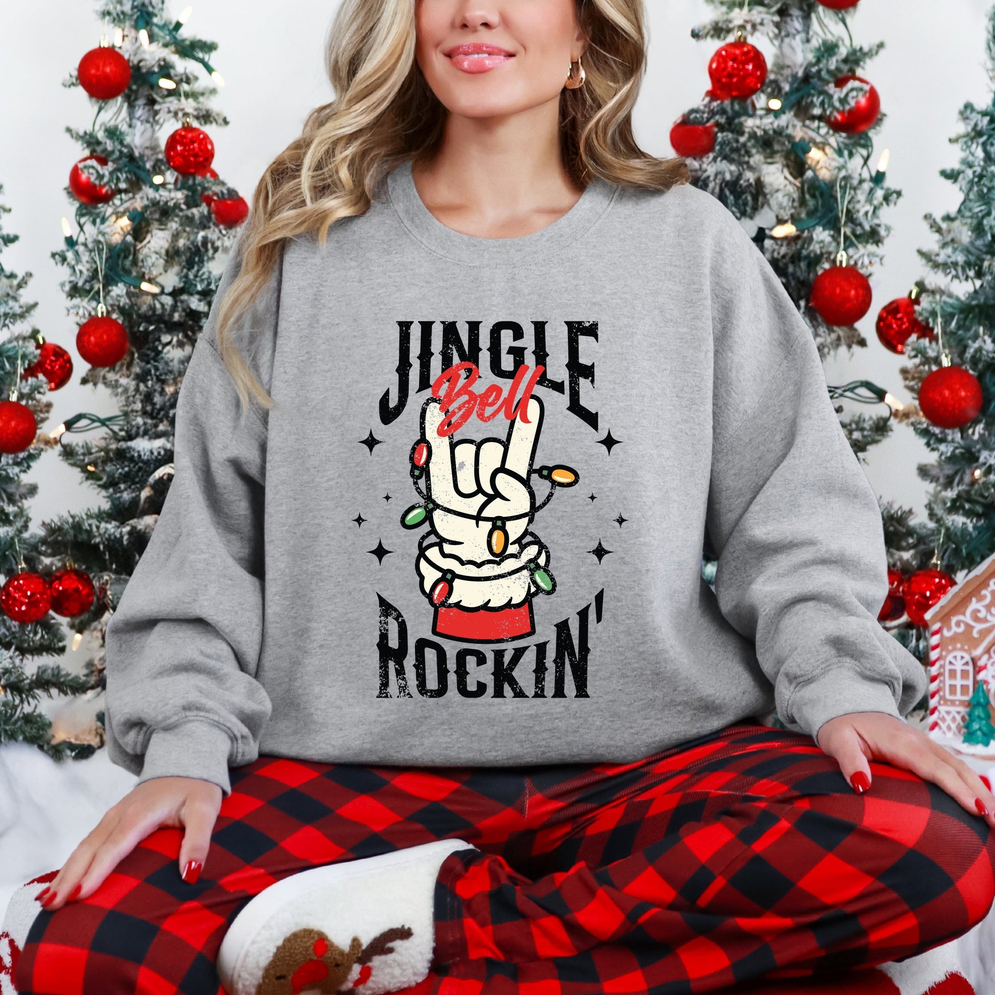 Jingle Bell Rockin' Santa Glove -  Womens Sweatshirt
