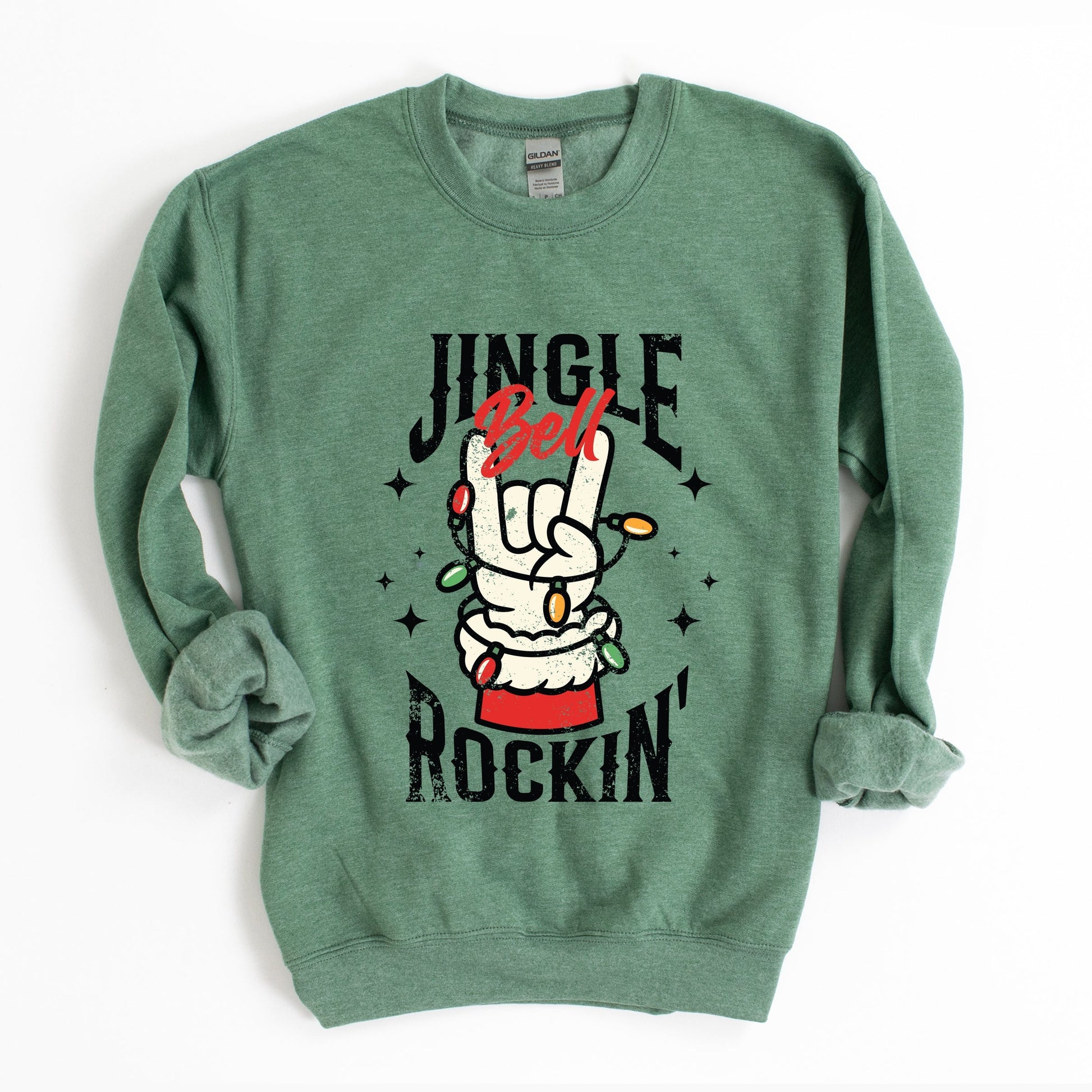 Jingle Bell Rockin' Santa Glove -  Womens Sweatshirt