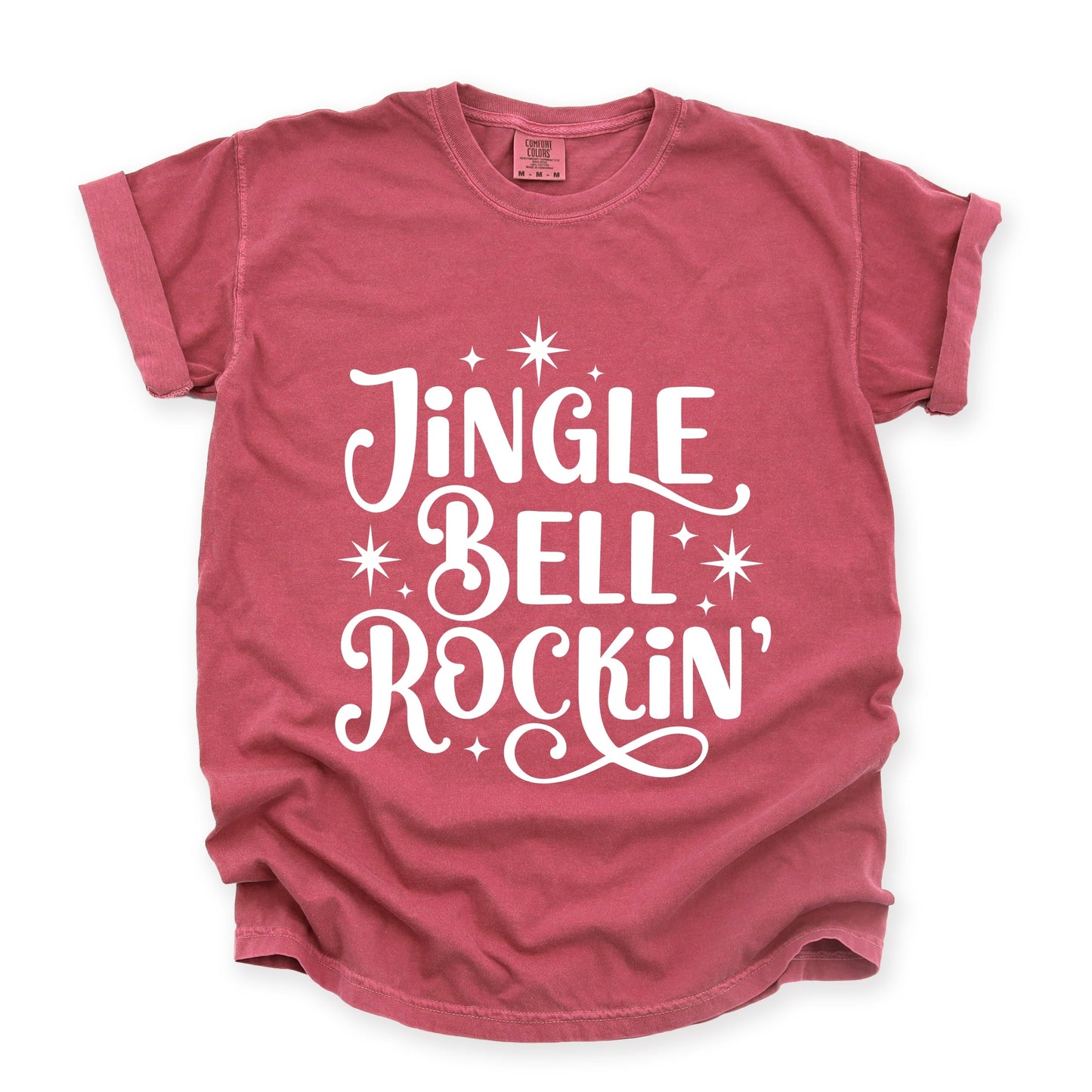 Jingle Bell Rockin' Sparkle - Womens Garment Dyed Tee