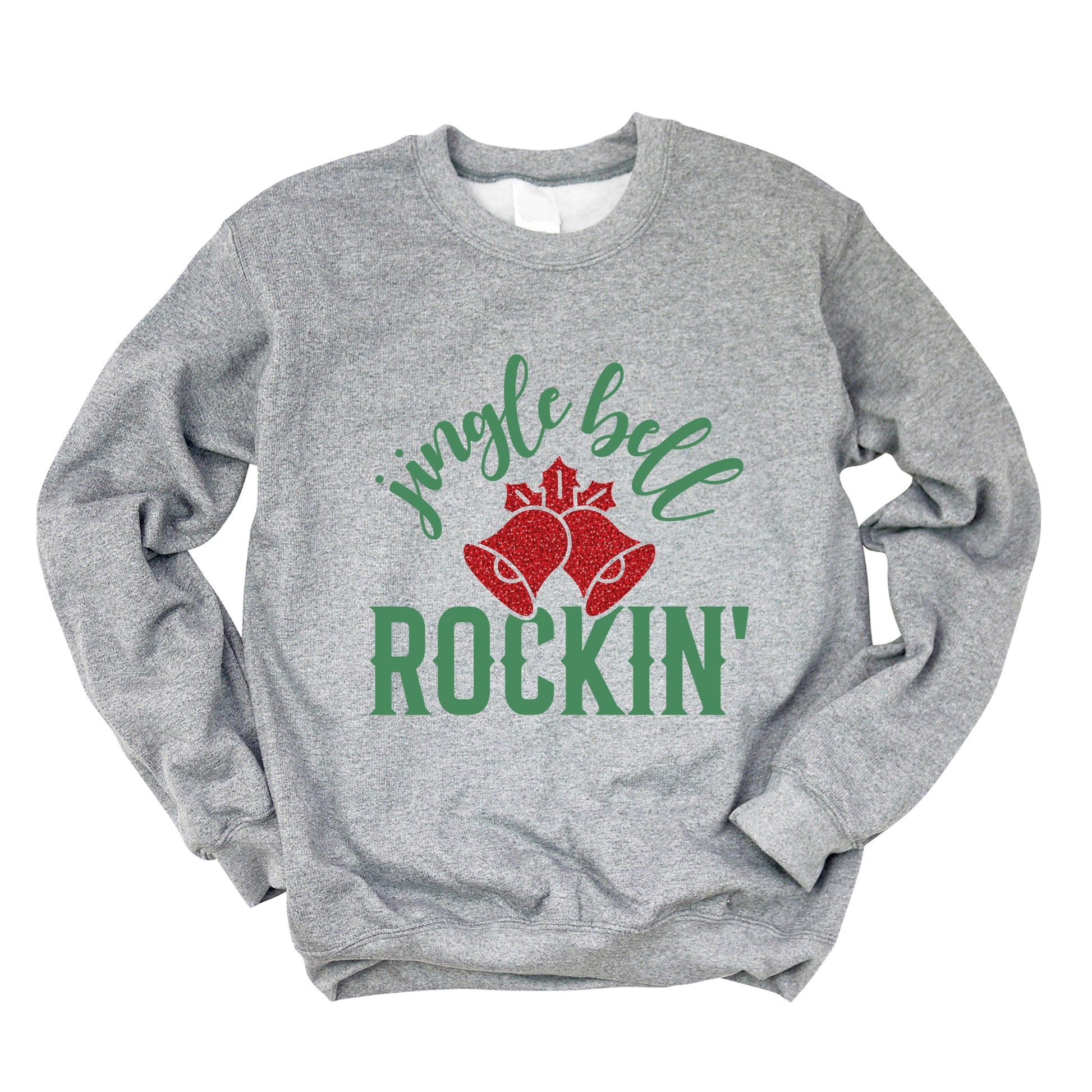 Jingle Bell Rockin' Bell Glitter -  Womens Sweatshirt