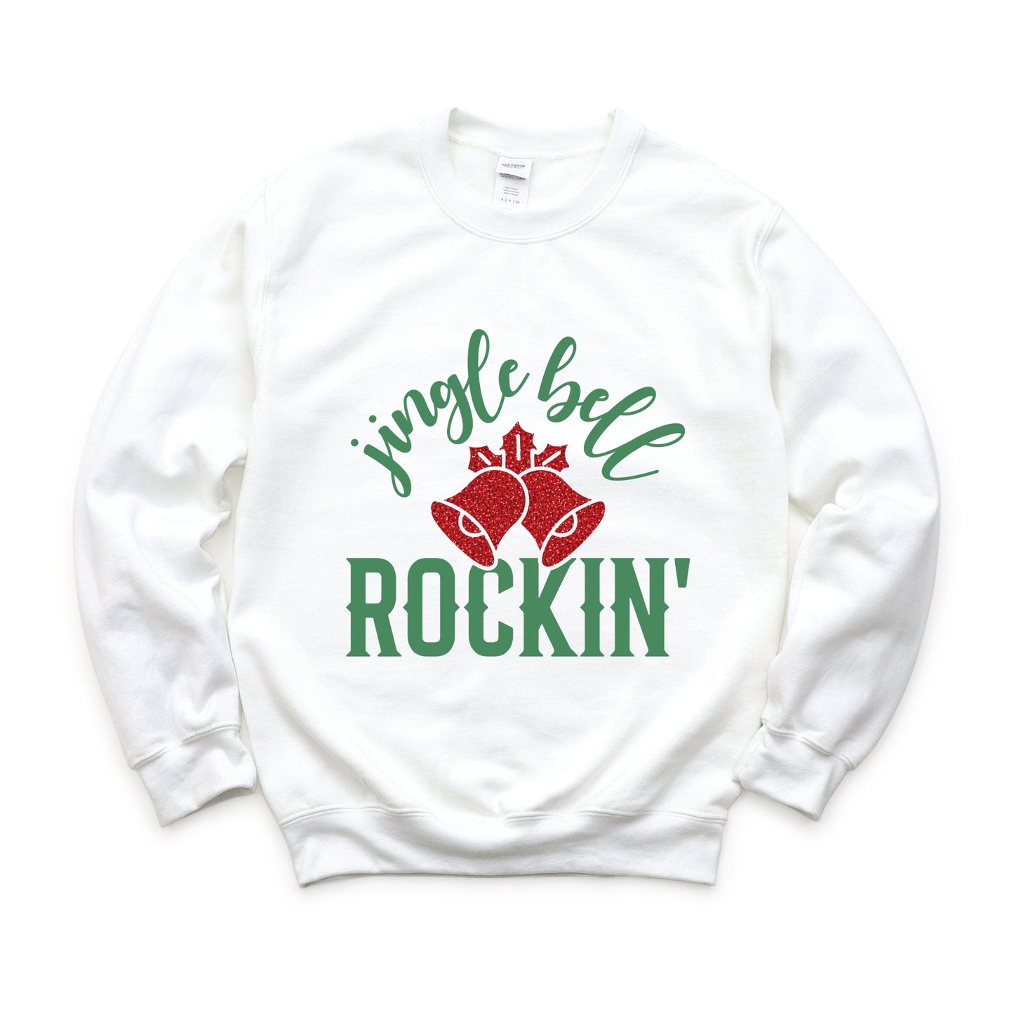Jingle Bell Rockin' Bell Glitter -  Womens Sweatshirt