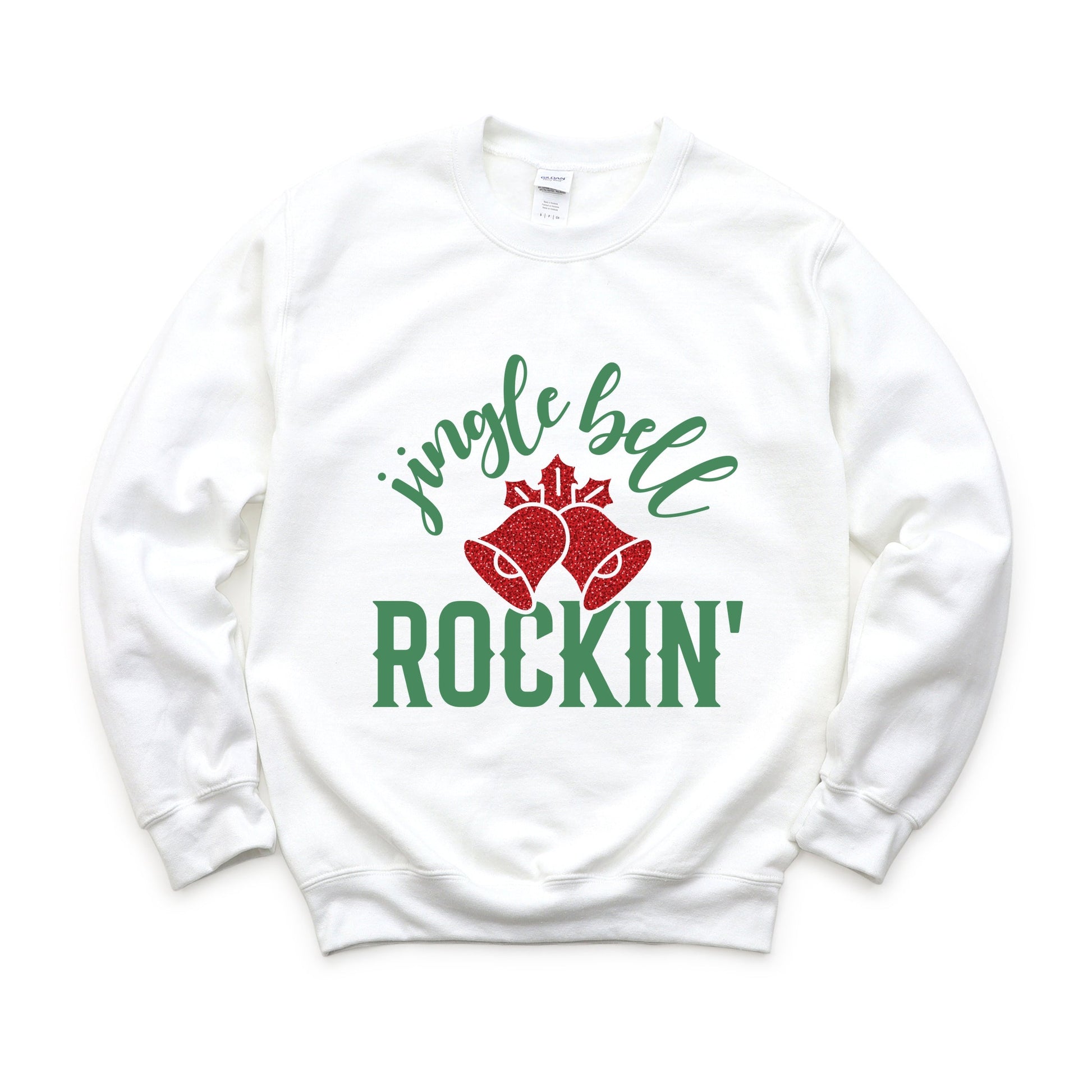 Jingle Bell Rockin' Bell Glitter -  Womens Sweatshirt