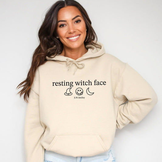 S.W.Smiley Resting Witch Face Typewriter - Women's Graphic Hoodie