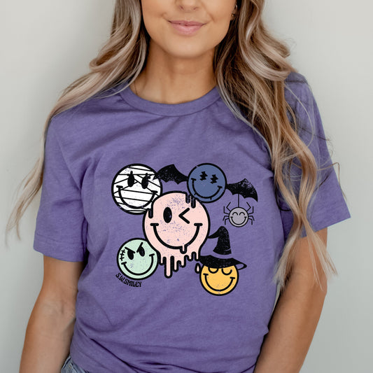 S.W.Smiley Halloween Smileys - Women's Short Sleeve Graphic T-Shirt