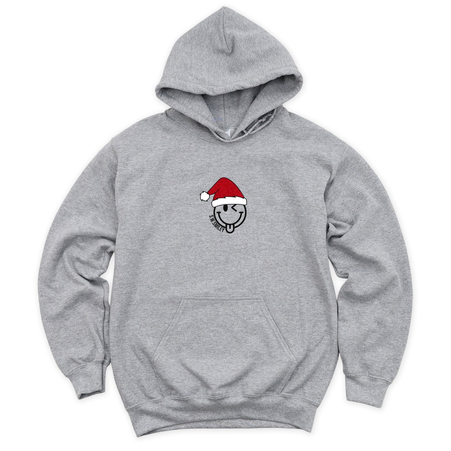 S.W.Smiley Santa Hat Glitter - Women's Graphic Hoodie