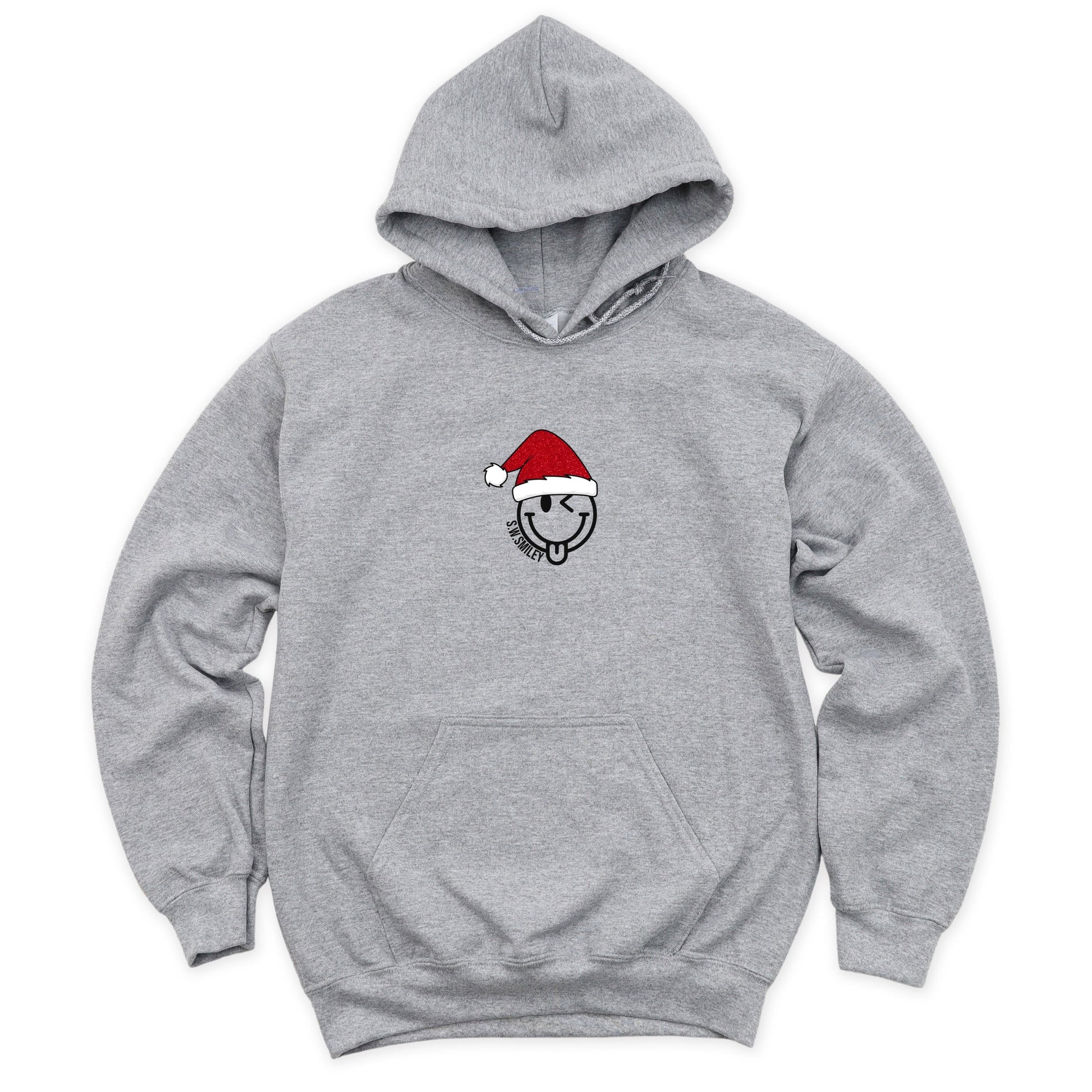 S.W.Smiley Santa Hat Glitter - Women's Graphic Hoodie