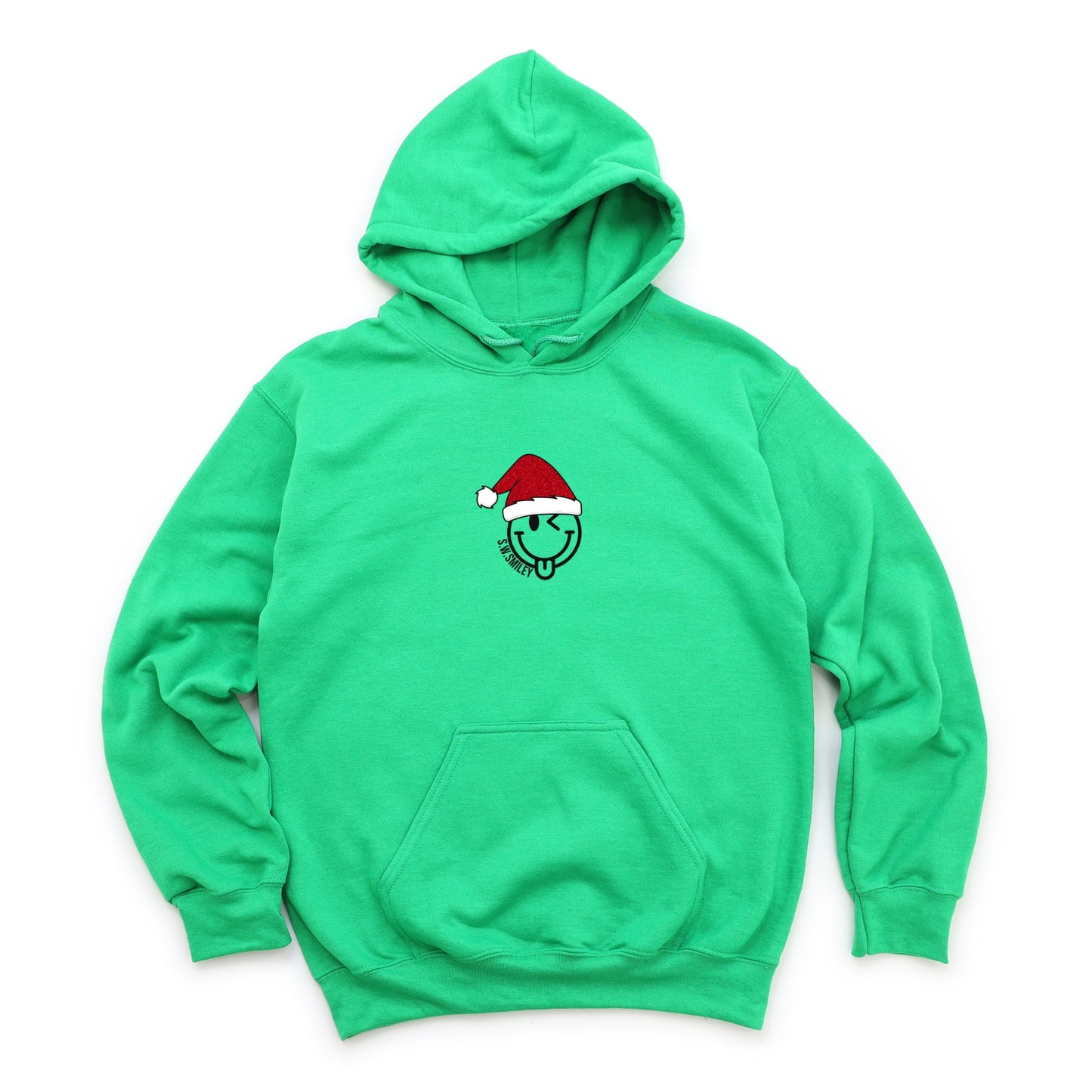 S.W.Smiley Santa Hat Glitter - Women's Graphic Hoodie