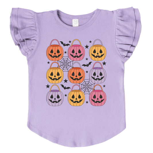 Pumpkin Basket Chart  - Flutter Sleeve Graphic T-Shirt