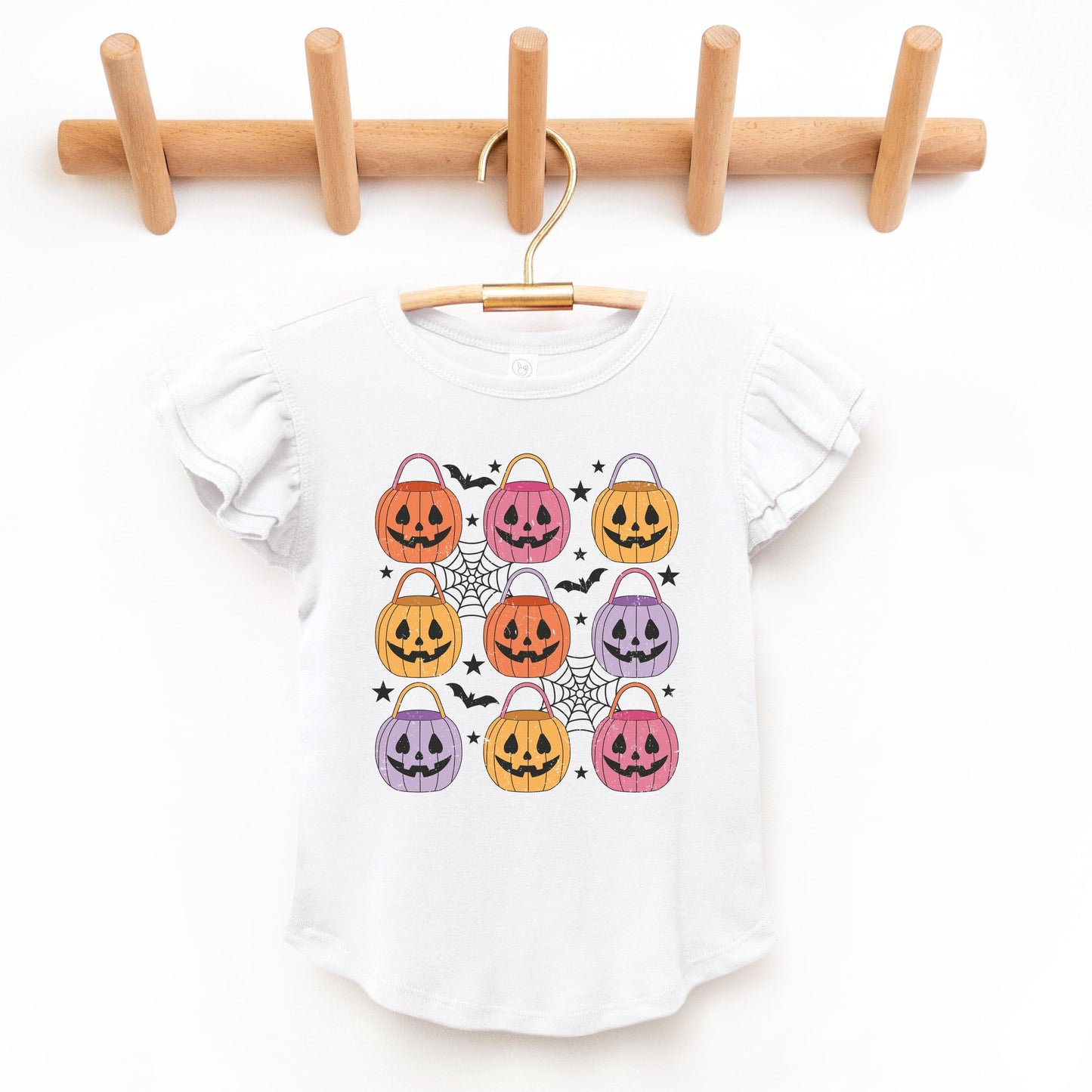 Pumpkin Basket Chart  - Flutter Sleeve Graphic T-Shirt