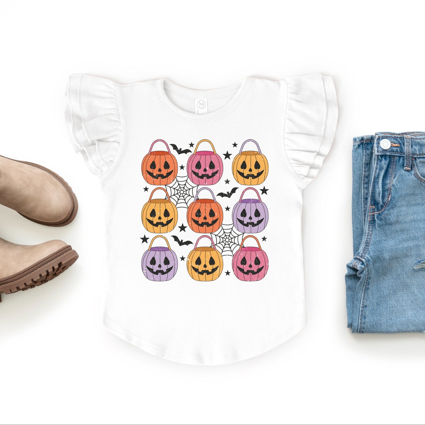 Pumpkin Basket Chart  - Flutter Sleeve Graphic T-Shirt