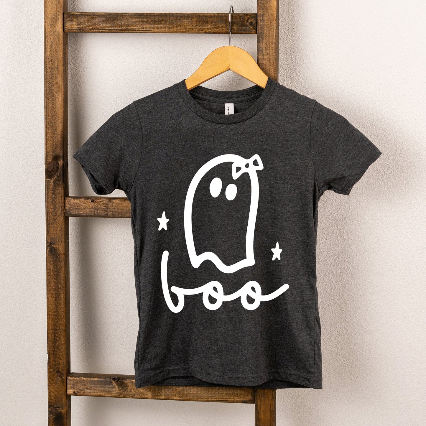 Boo Ghost Bow - Youth Short Sleeve Graphic T-Shirt and Toddler Short Sleeve Graphic T-Shirt