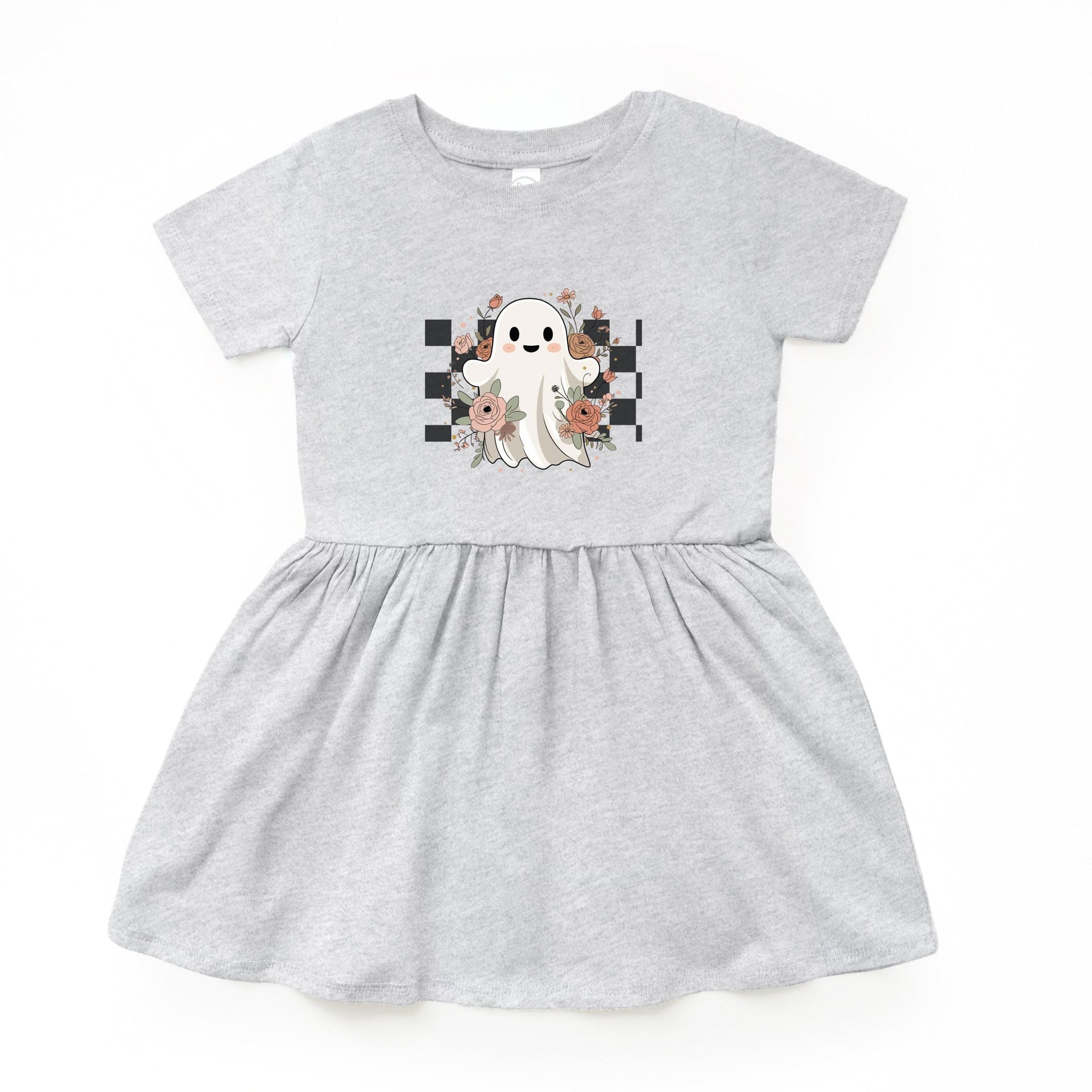 Checkered Ghost Rose - Kids Toddler Dress and Infant Dress