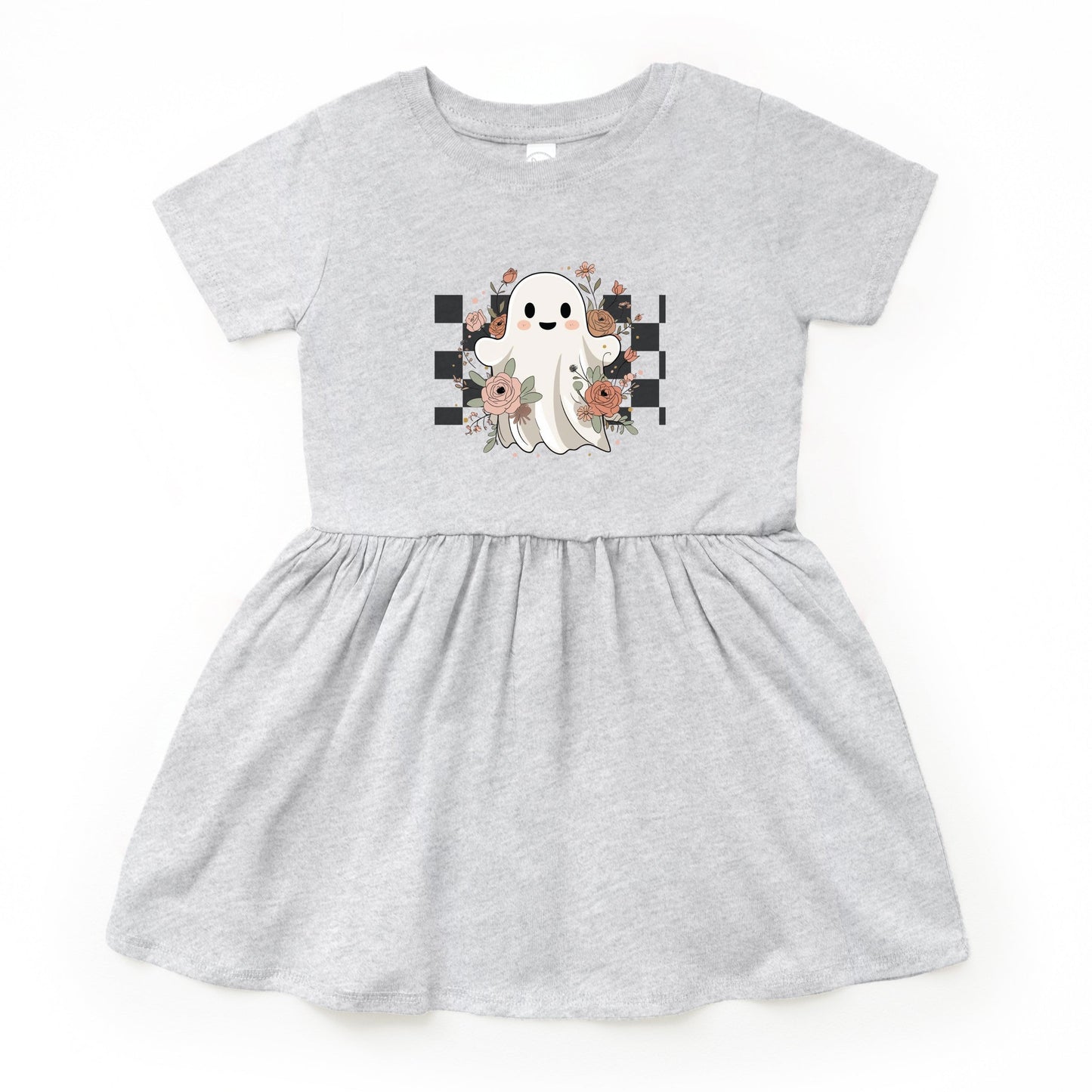 Checkered Ghost Rose - Kids Toddler Dress and Infant Dress