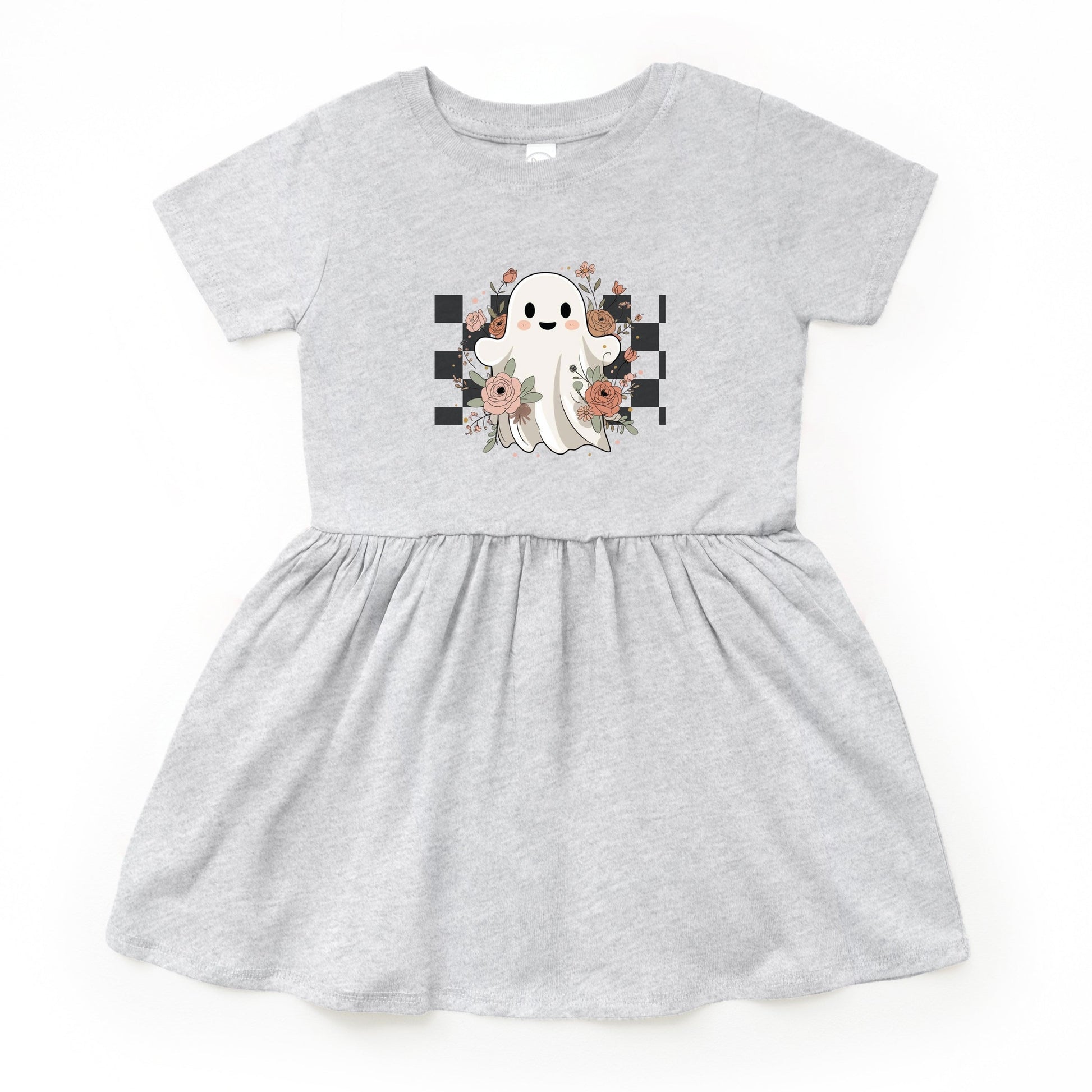 Checkered Ghost Rose - Kids Toddler Dress and Infant Dress