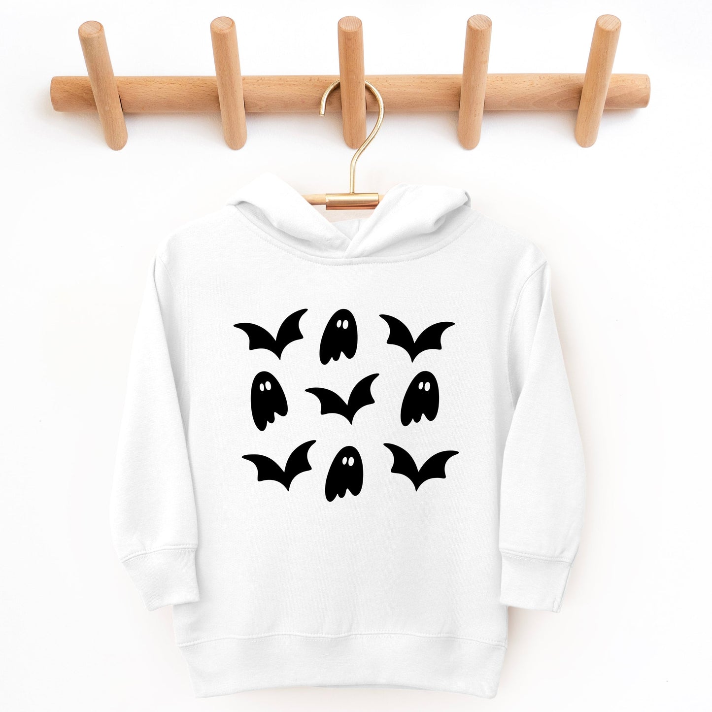 Ghosts and Bats Stacked - Toddler Hoodie