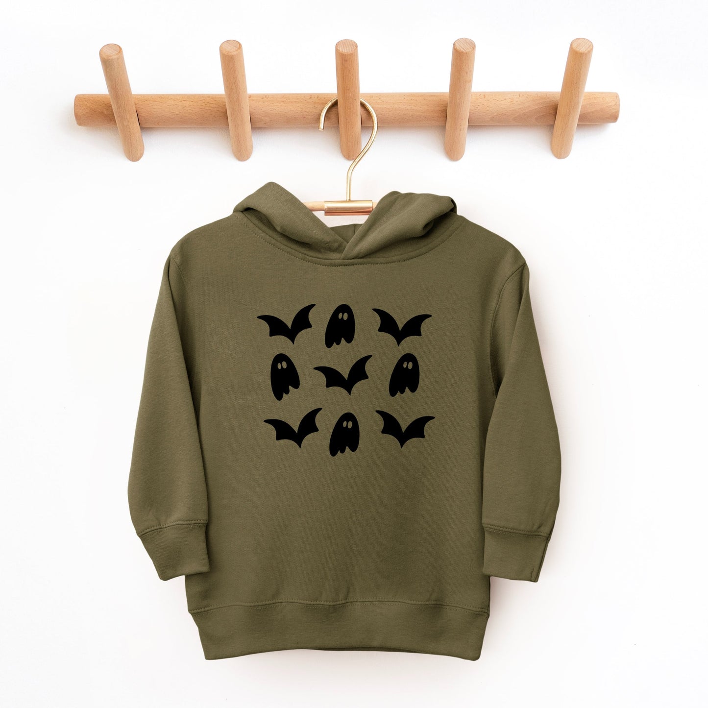 Ghosts and Bats Stacked - Toddler Hoodie